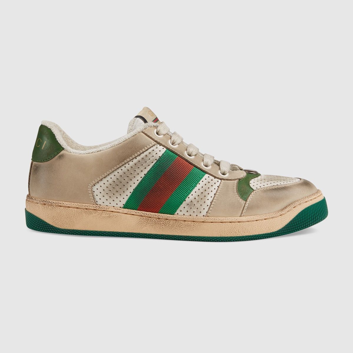 Gucci Screener Web Leather Sneakers SIZE 38