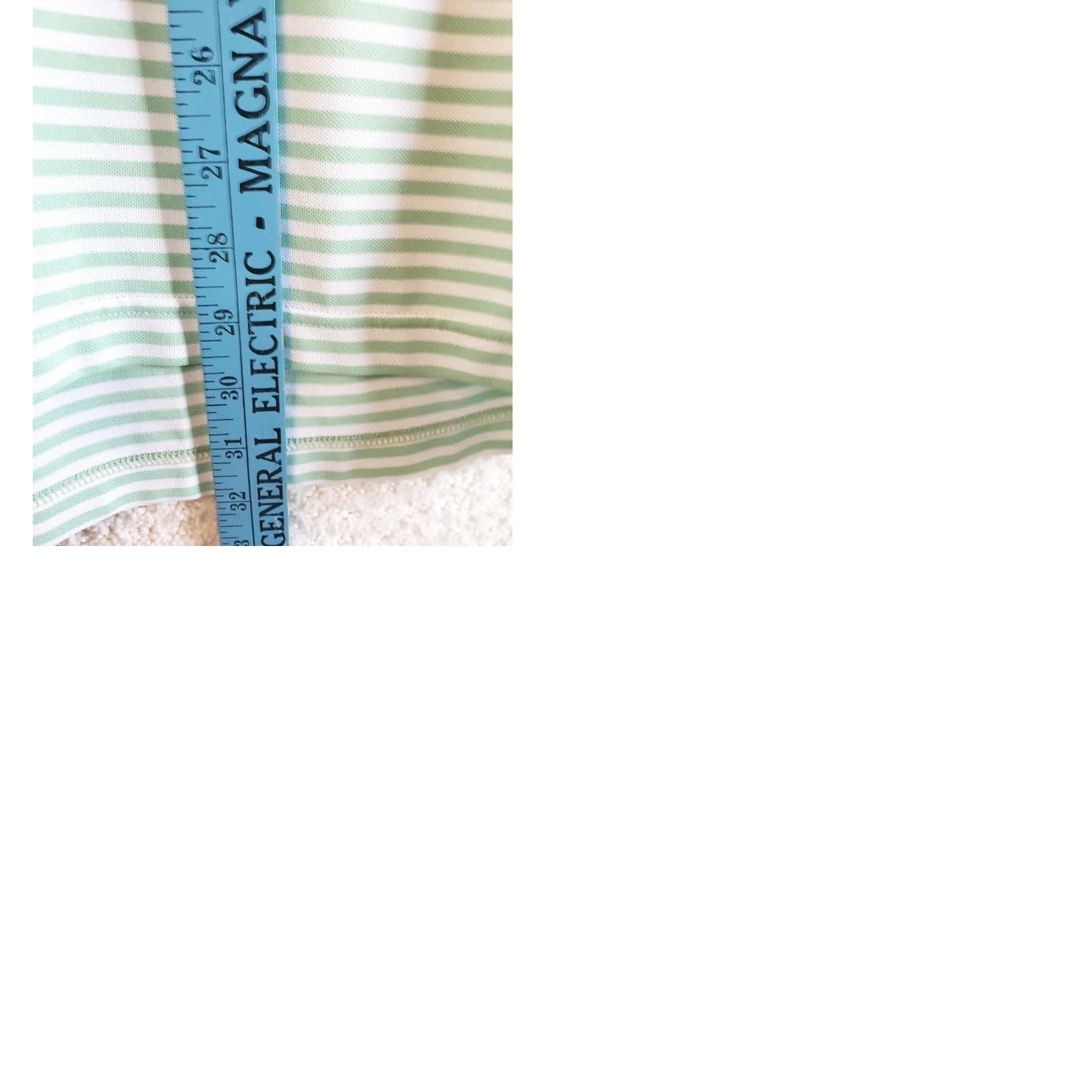 Peter Millar Peter Millar Summer Comfort Polo Shirt Striped Short Sleeve Button Front Mens L Green White Size US L / EU 52-54 / 3 - 9 Thumbnail