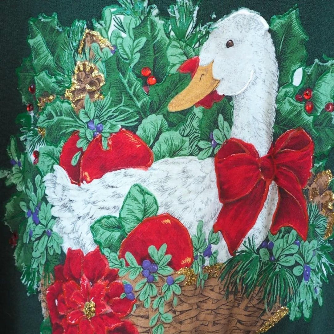 Jerzees VINTAGE Jerzees Duck Ugly Christmas Sweatshirt XL Unisex Adults Green pullover Sweatshirt Christmas Duck XL Mens Women s Girls Boys Size XL / US 12-14 / IT 48-50 - 2 Thumbnail