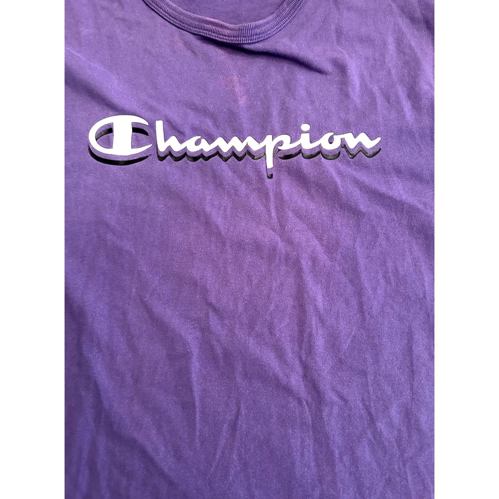 Champion VINTAGE Champion Logo T-Shirt Mens Regular Size M Purple Cotton 90s Retro USA Short Sleeve Embroidered Team Tee Size US M / EU 48-50 / 2 - 2 Thumbnail