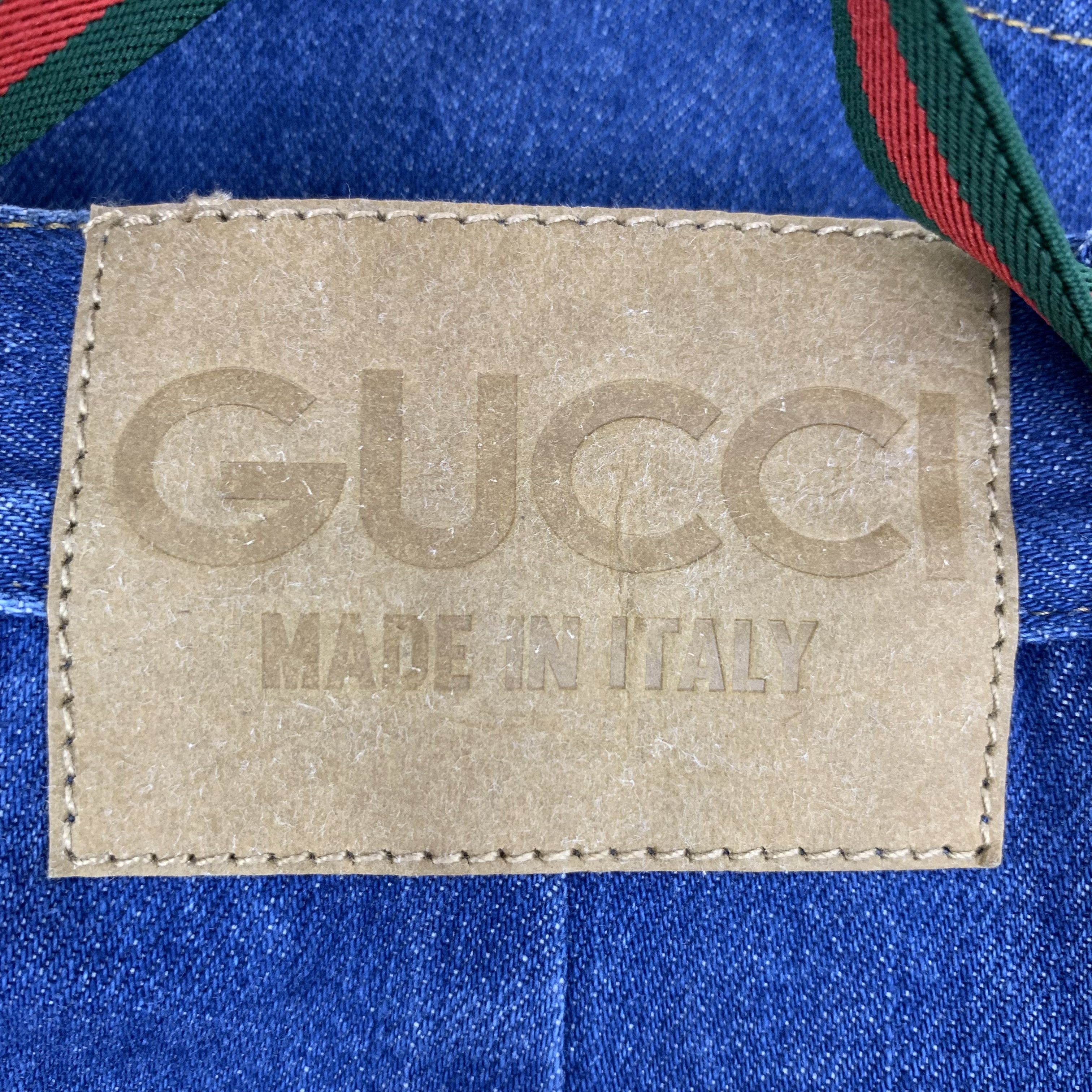 Gucci Gucci Blue Cotton Denim Skirt with Web Stripe Belt (Size XS) Size 25" / US 0 / IT 36 - 5 Thumbnail