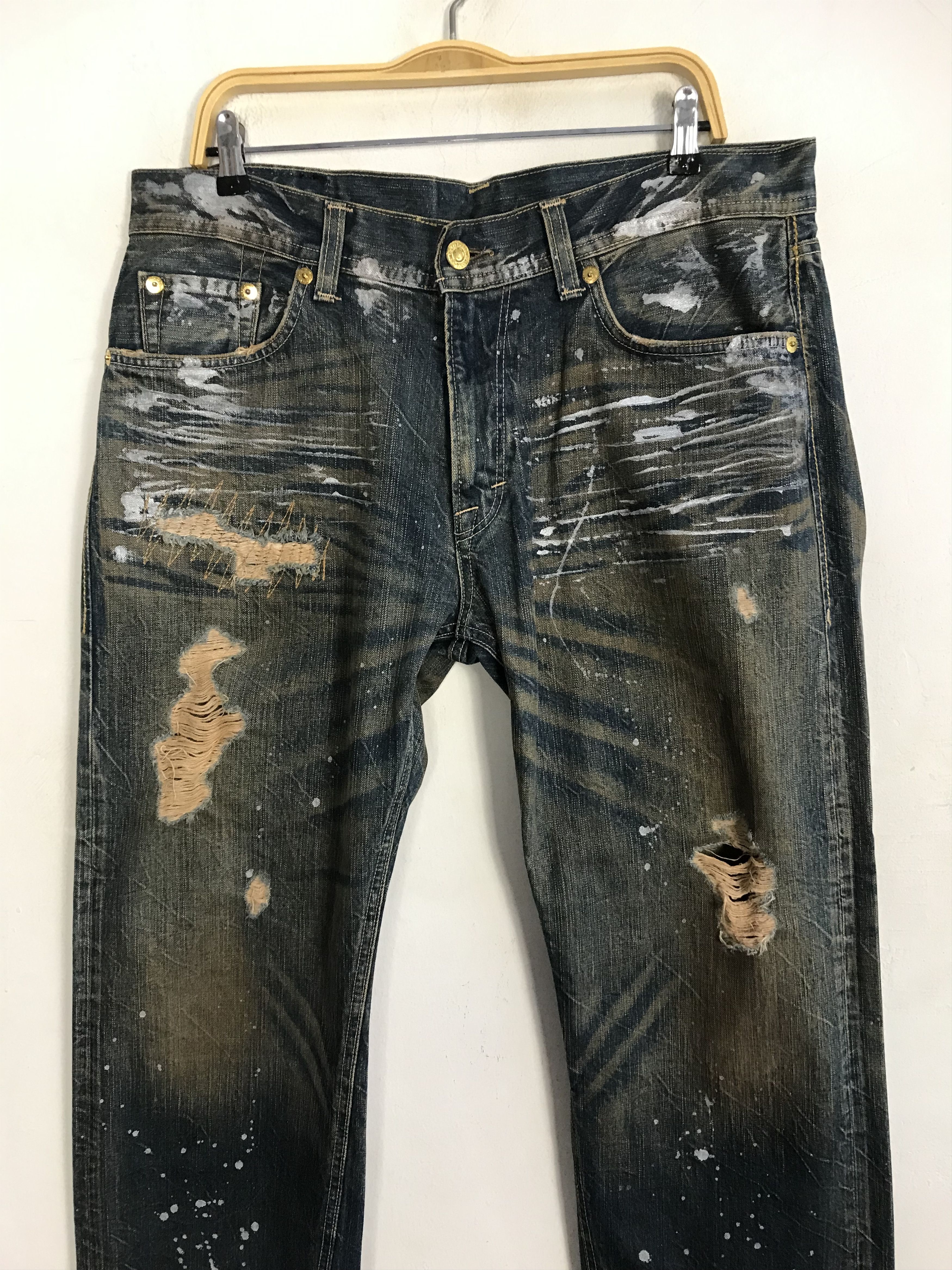 Japanese Brand × Vintage Vintage Denim Craft Premium Clothing Design Distressed Style Size US 37 - 3 Thumbnail