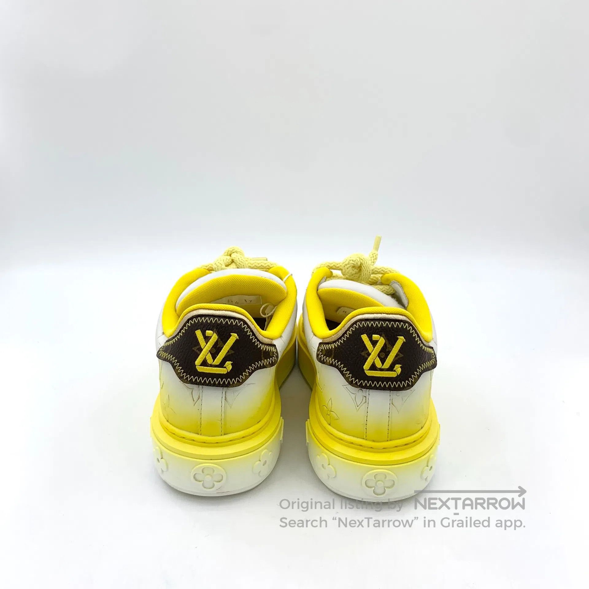 Louis Vuitton Louis Vuitton Yellow logo monogram print laced casual flat Size US 5 / EU 37 - 4 Thumbnail