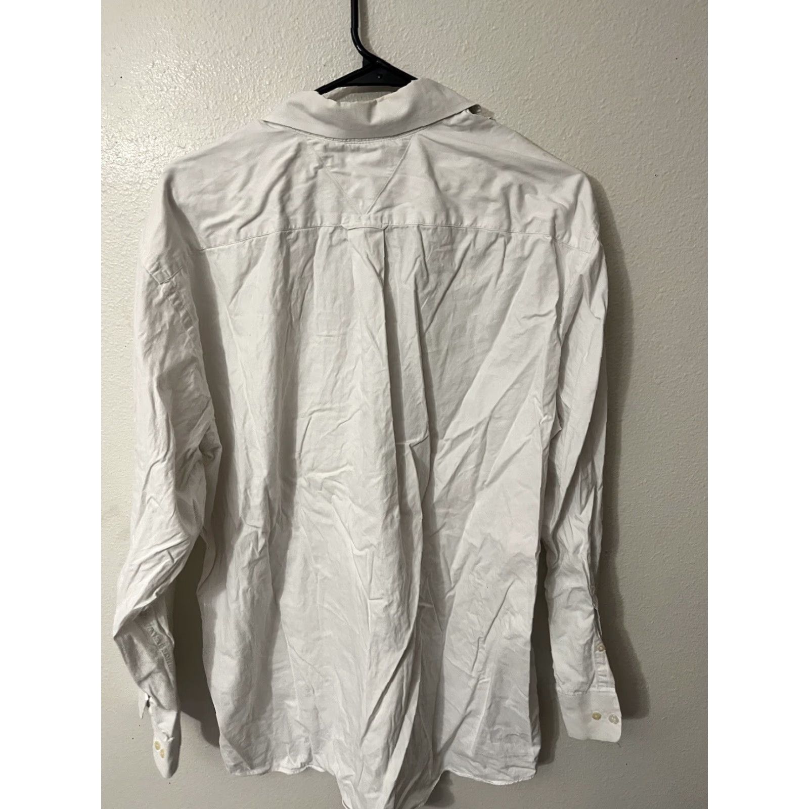 Tommy Hilfiger Tommy Hilfiger Dress Shirt XL White Solid Long Sleeve Button-Up Classic Mens 17 in Size 46R - 2 Thumbnail