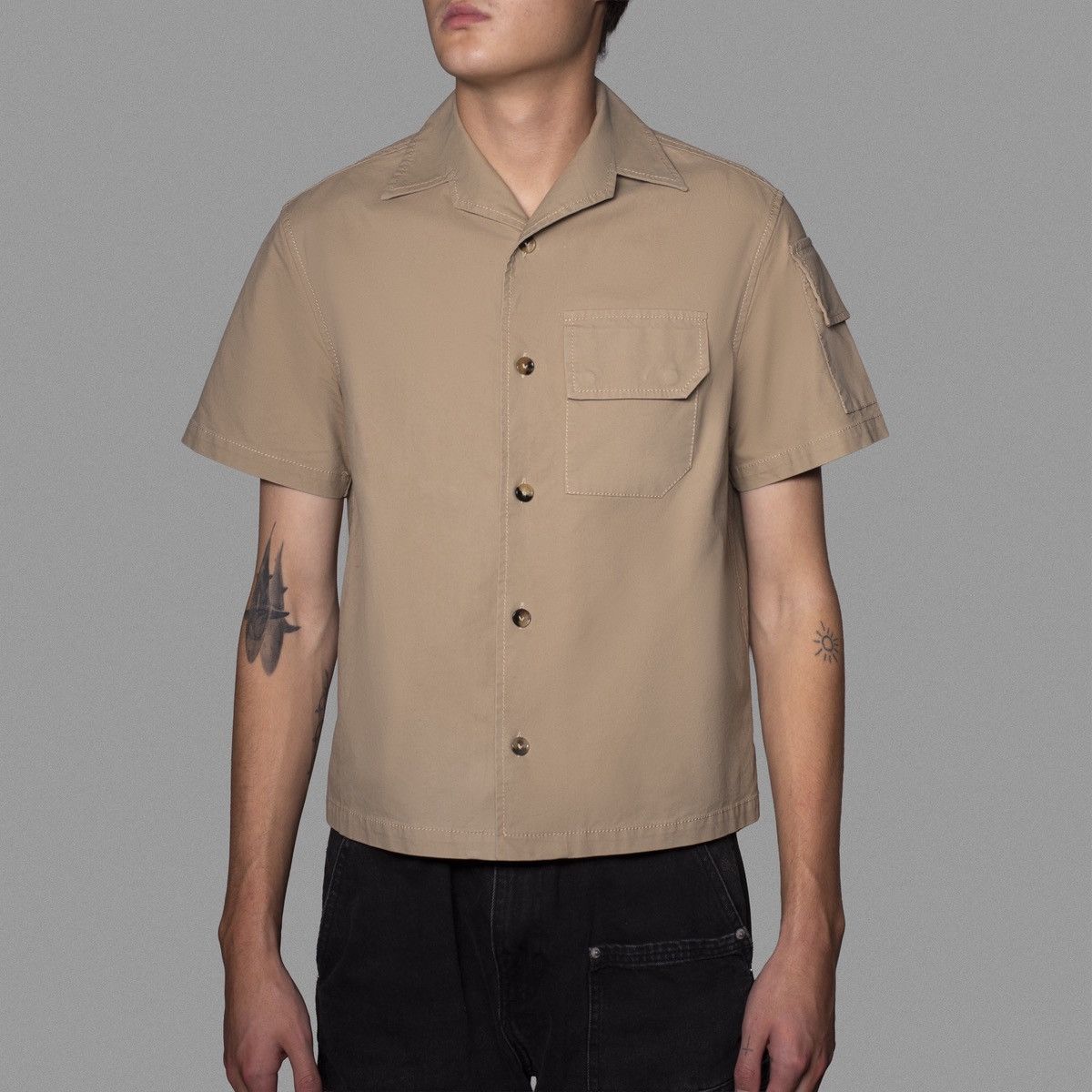 Bottega Veneta Tan cotton shirt Size US M / EU 48-50 / 2 - 1 Thumbnail