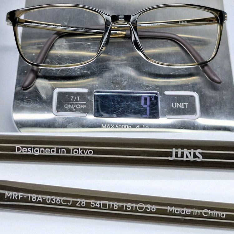 JINS JINS Airframe MRF-18A-036 Khaki Glasses Frame Ultralight 9g Size ONE SIZE - 9 Thumbnail