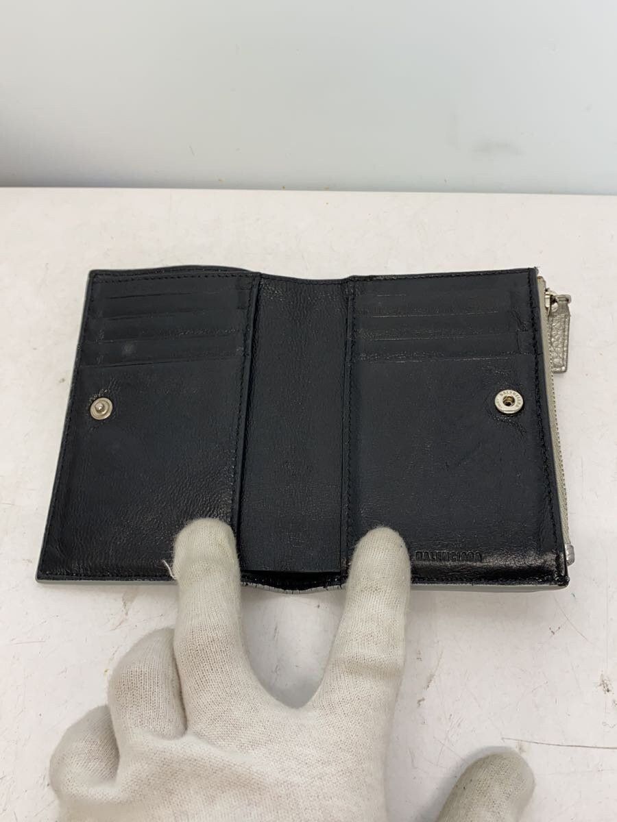 Balenciaga Balenciaga Cash Sheepskin Bi-Fold Wallet Silver Size ONE SIZE - 4 Thumbnail