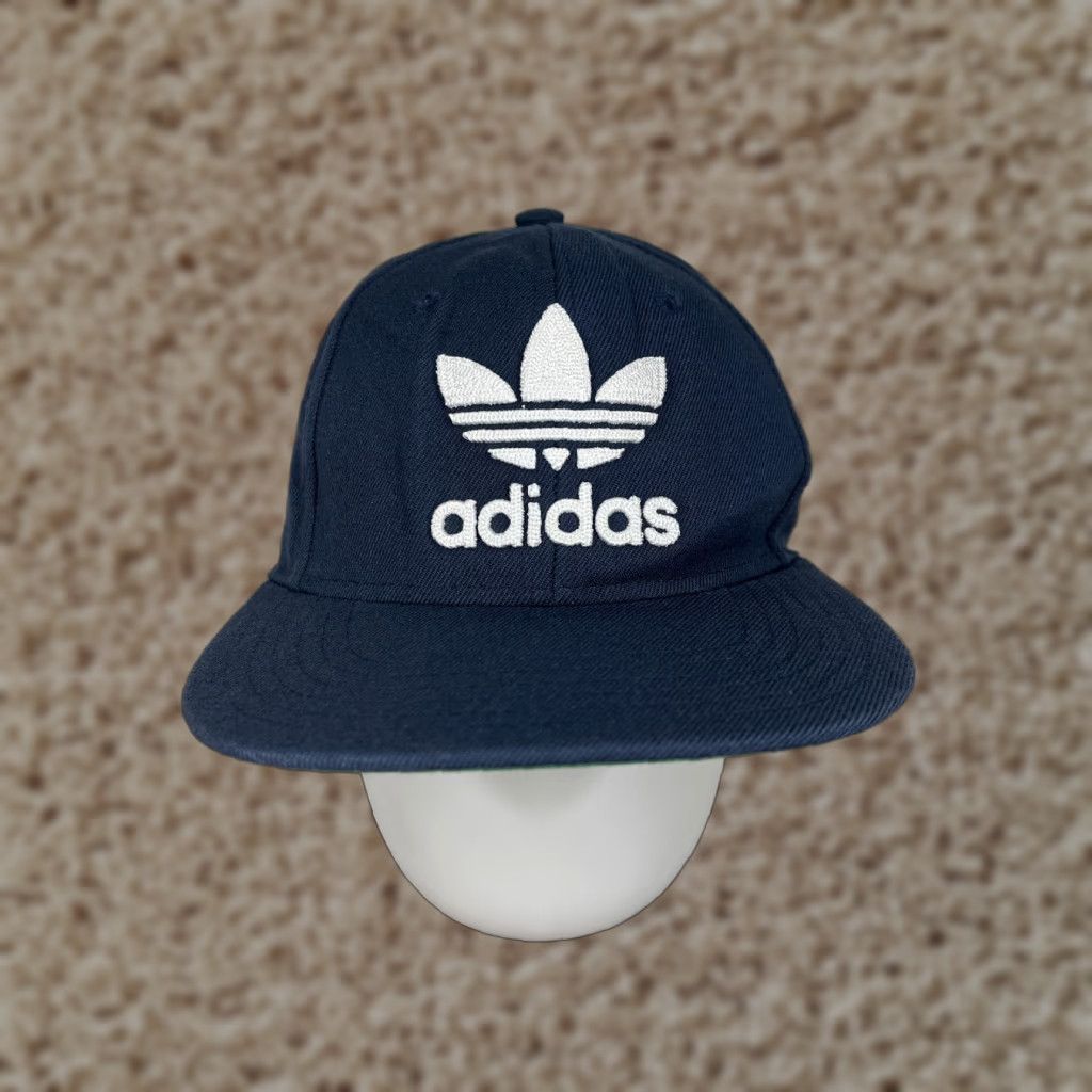 Adidas Adidas Hat Cap Snap Back One Size Blue Green Embroidered Trefoil Wool Blend Mens Cap Hat Size ONE SIZE - 1 Thumbnail