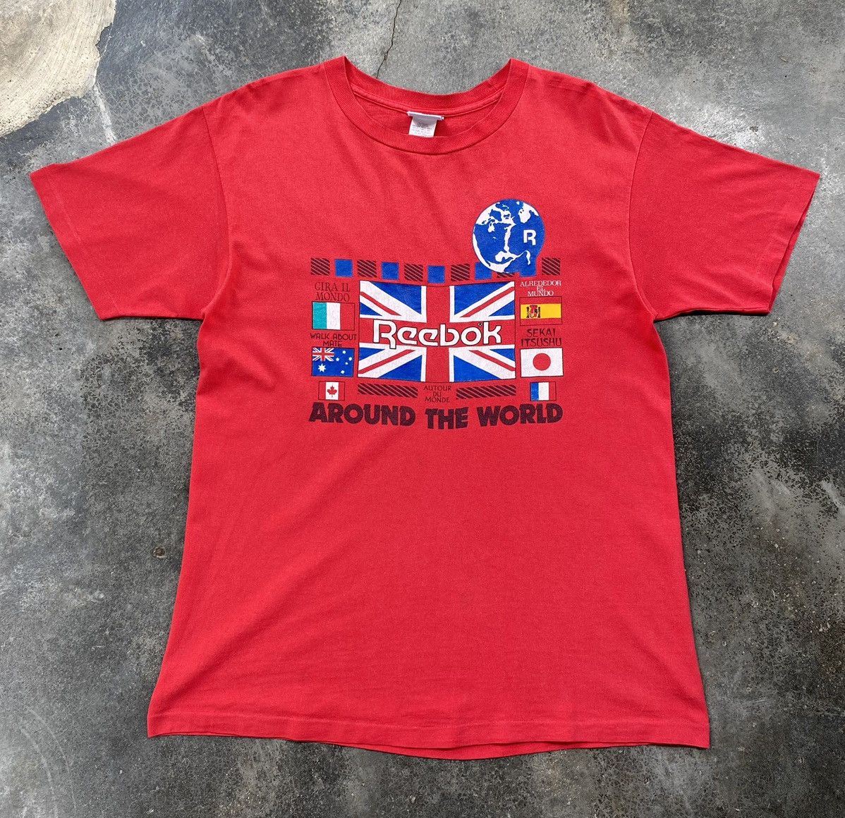 Vintage SICK🔥Vintage Single Stitch Reebok Around The World Tees Size US L / EU 52-54 / 3 - 1 Thumbnail