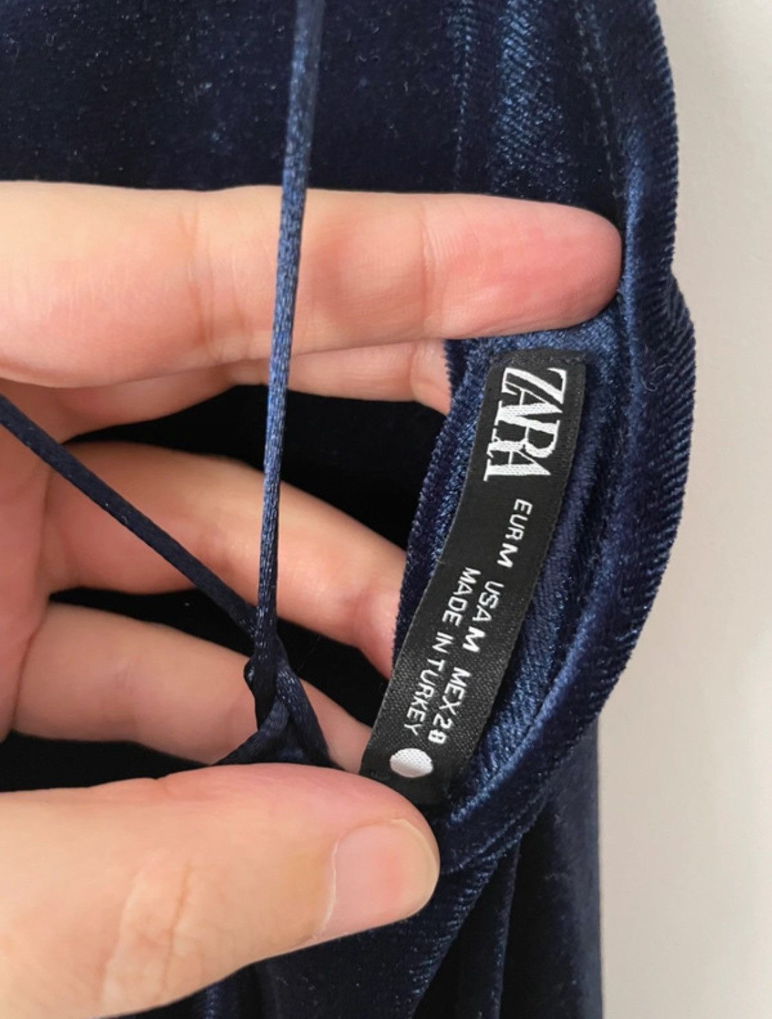 Zara Blue Velvet Slip Dress Size M / US 6-8 / IT 42-44 - 8 Thumbnail