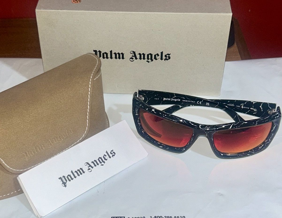 Palm Angels Palm Angels Adin (Peri037 1322) Sunglasses “Black Marble” Size ONE SIZE - 11 Thumbnail