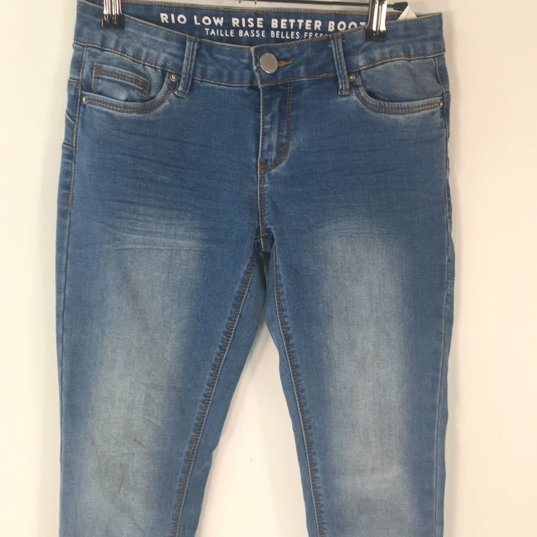 Vintage Rio Jeans Skinny Blue Denim Juniors Size 3 Low Rise 29in Inseam 5-Pocket Women’s Casual Pants Womens Size 26" / US 2 / IT 38 - 3 Thumbnail