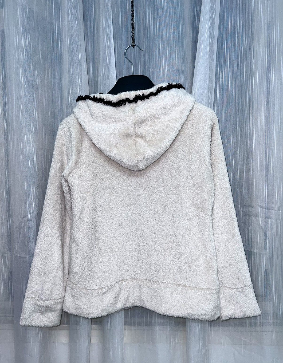 Japanese Brand JOKY GAL fluffy cotton lace hoodie zip up 🖤🧝🏻‍♀️ Size L / US 10 / IT 46 - 3 Thumbnail