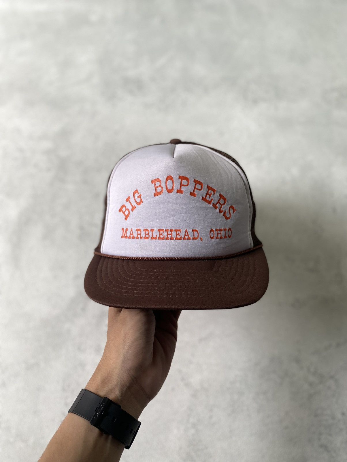 Japanese Brand × Vintage vintage 90’s Trucker hat Big boppers Brown Travis scott Size ONE SIZE - 3 Thumbnail