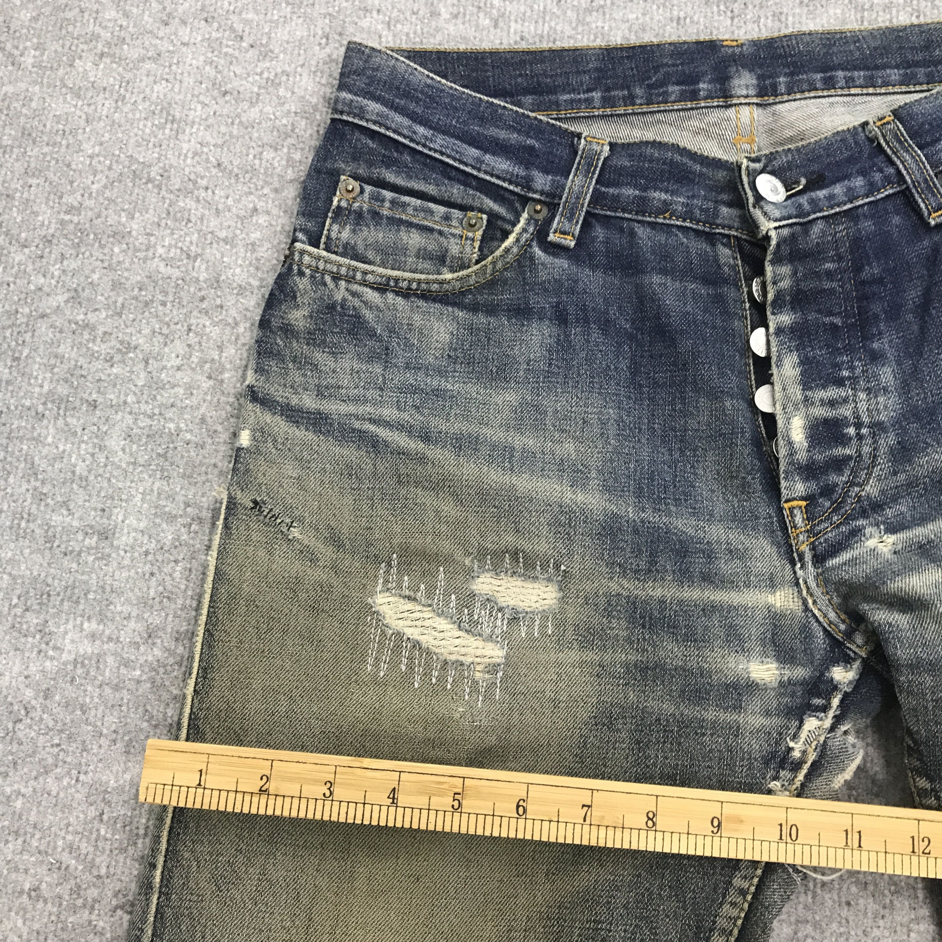Helmut Lang × Vintage RARE🔥Helmut lang distressed denim pants Size US 30 / EU 46 - 9 Thumbnail