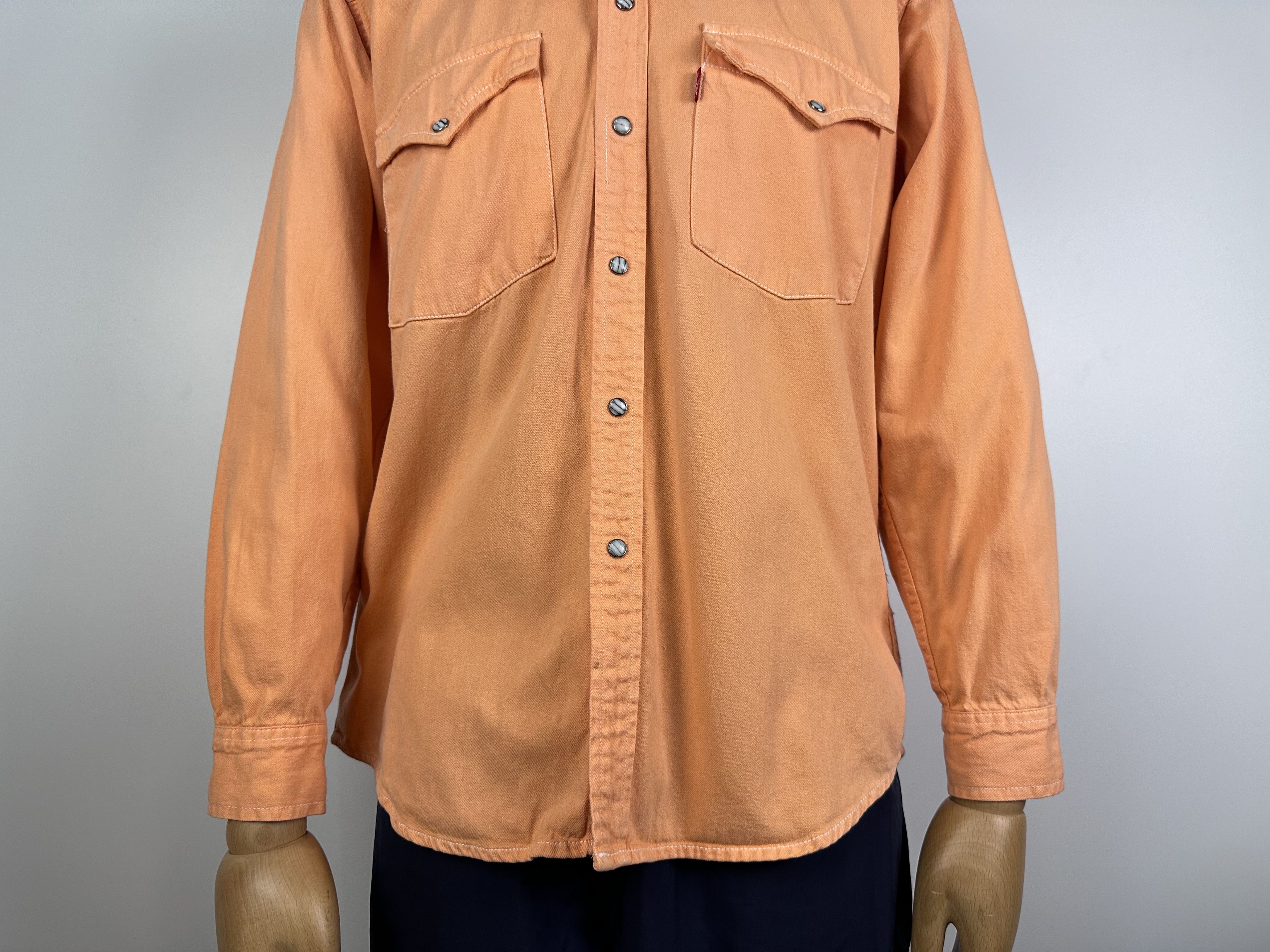 Levi's × Vintage Vintage Levi's Denim Shirt Button Down Orange Men's Size M Size US M / EU 48-50 / 2 - 4 Thumbnail