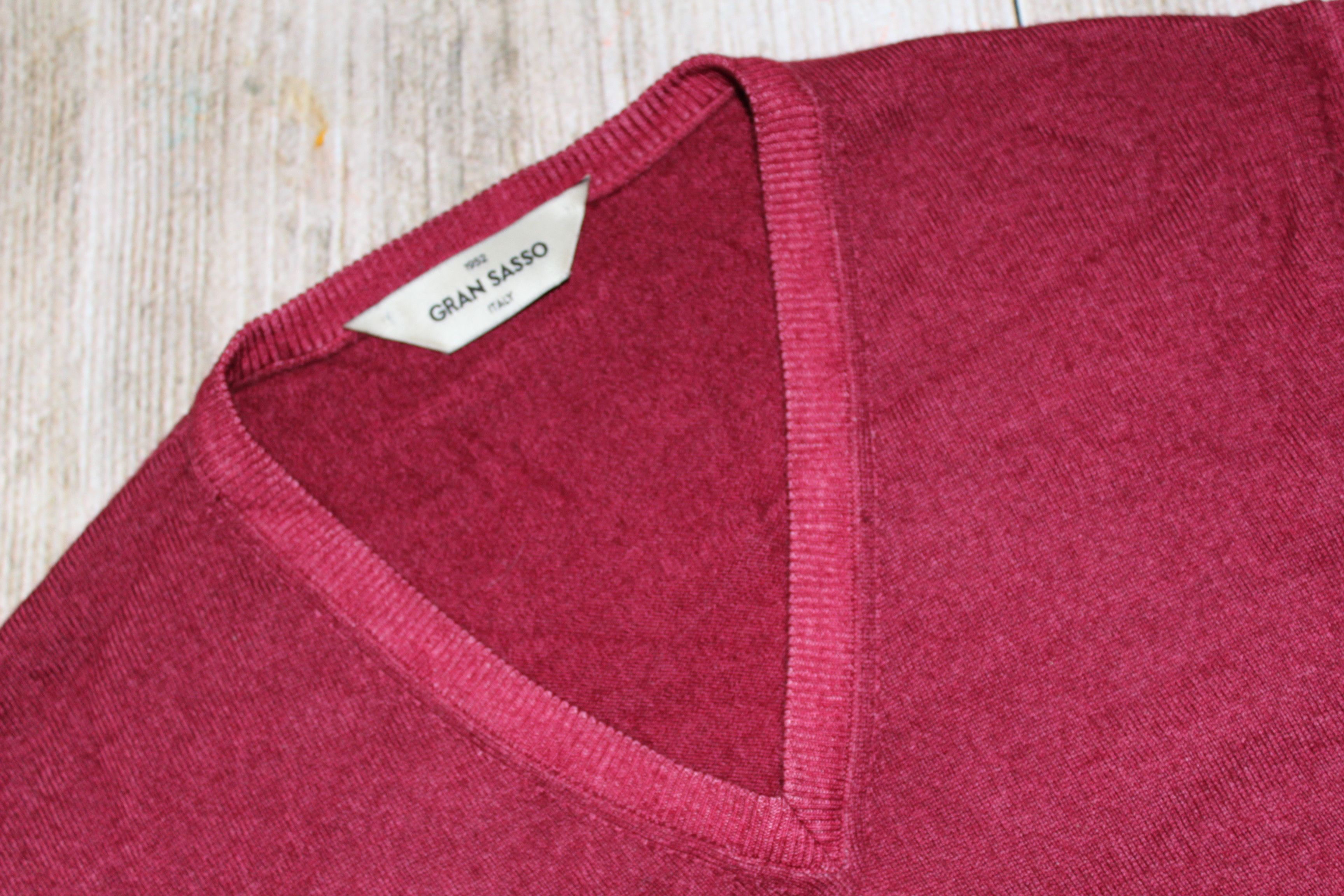 Gran Sasso GRAN SASSO V-Neck Wool Jumper Sweater Size US M / EU 48-50 / 2 - 1 Thumbnail