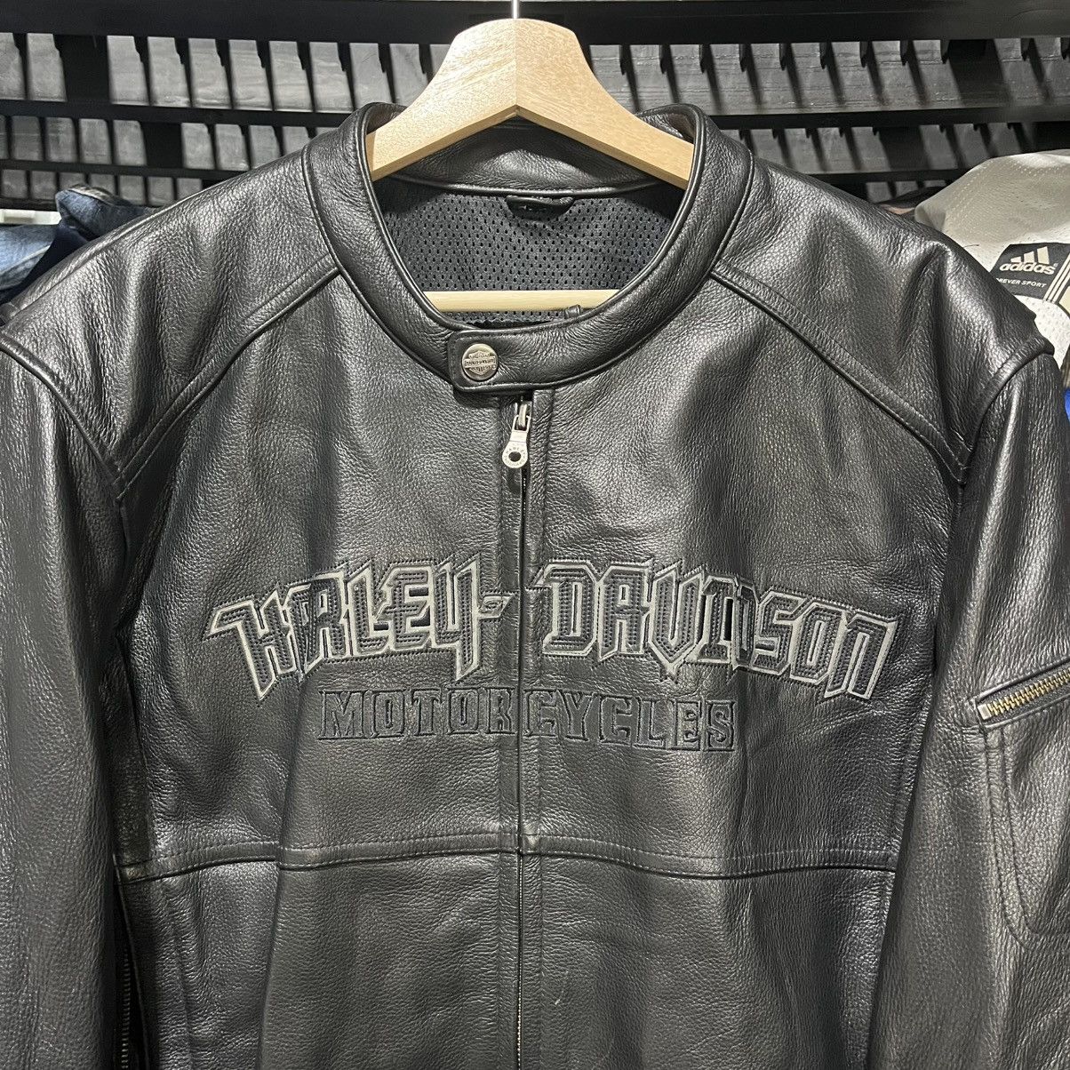 Harley Davidson VINTAGE HARLEY DAVIDSON AURORAL SKULL GRUNGE LEATHER JACKET Size US XL / EU 56 / 4 - 5 Thumbnail