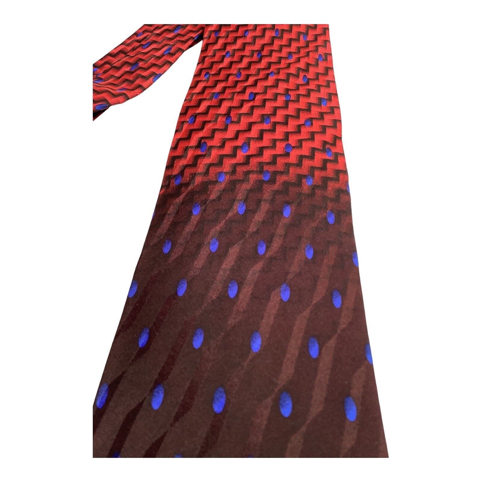 Serica SERICA Red & Brown Geometric Luxury Silk Tie France W: 3.75" Size ONE SIZE - 5 Thumbnail