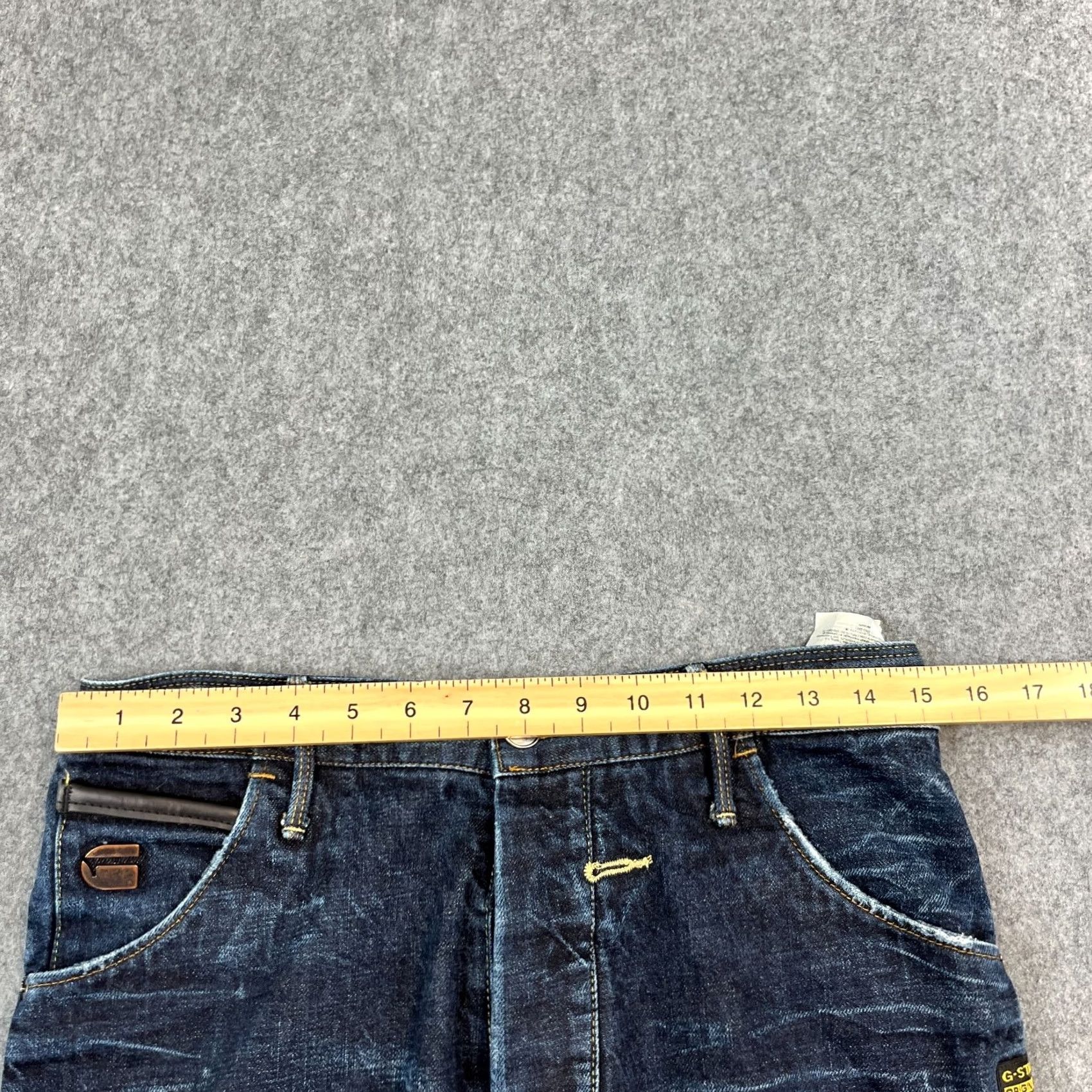 G-Star G-Star 3301 Jeans Arc Loose Tapered Denim Dark Wash Blue Whiskers 30 Regular Men Mens 5-Pocket Vintage No Zip Button Dark Wash Jeans Size US 30 / EU 46 - 6 Thumbnail