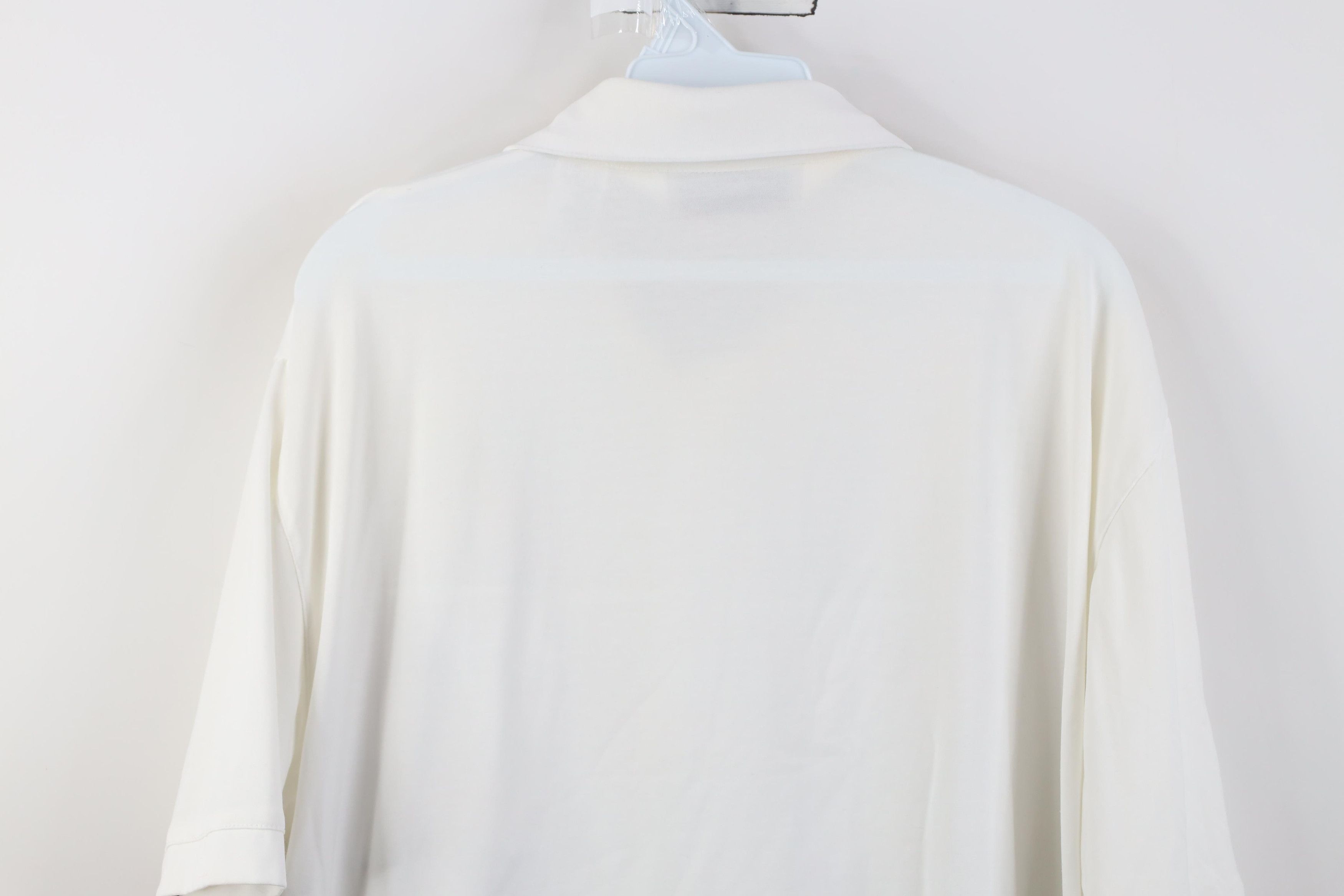 Vintage Vintage 90s Streetwear Knit Collared Golf Polo Shirt White Size US XL / EU 56 / 4 - 14 Thumbnail