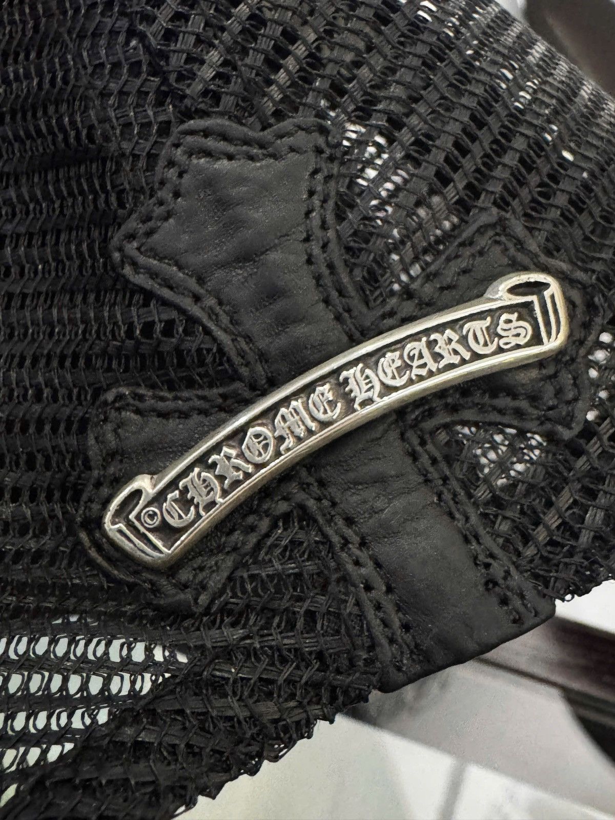 Chrome Hearts Chrome Hearts Fleur De Lis Leather Trucker Hat Size ONE SIZE - 4 Thumbnail