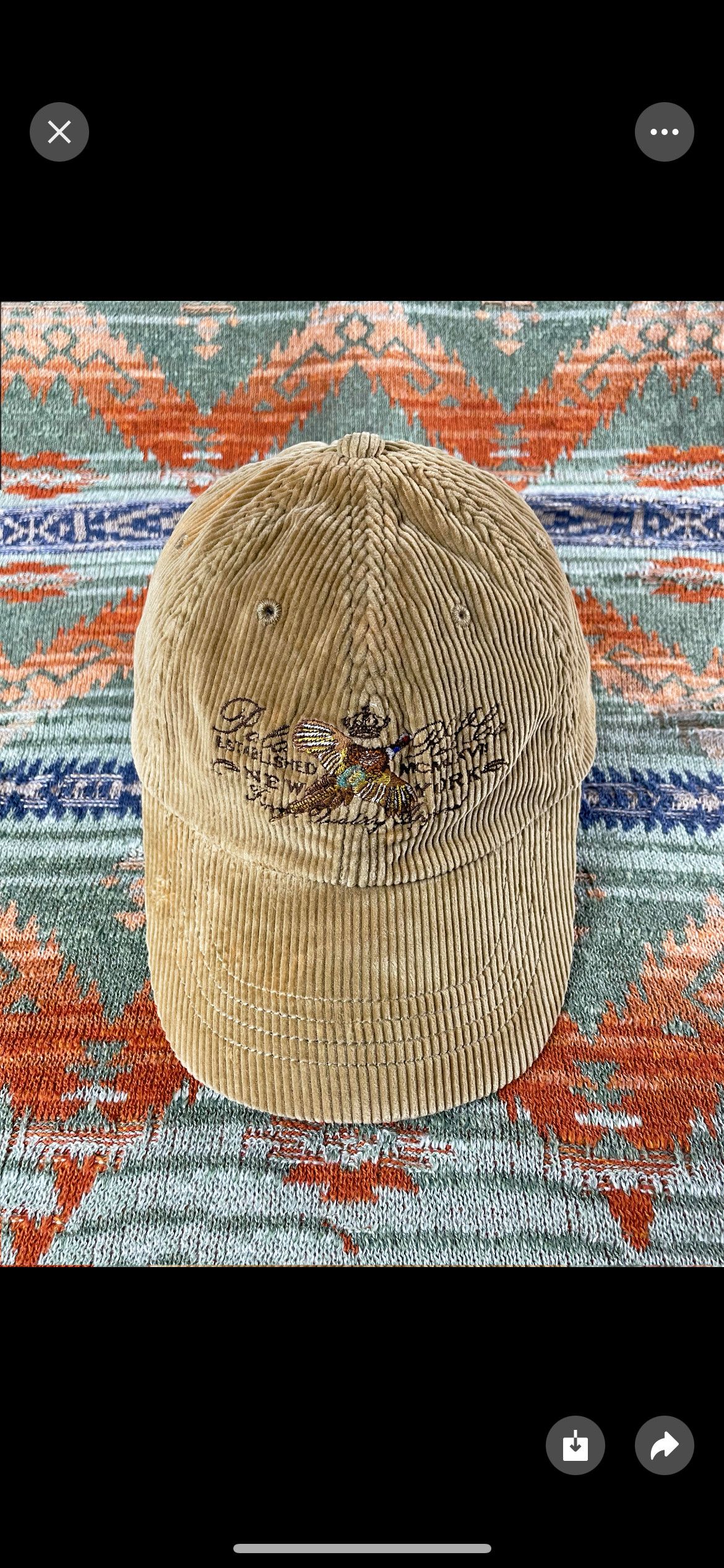 Polo Ralph Lauren Corduroy Leather Rare Baseball Hat Cap
