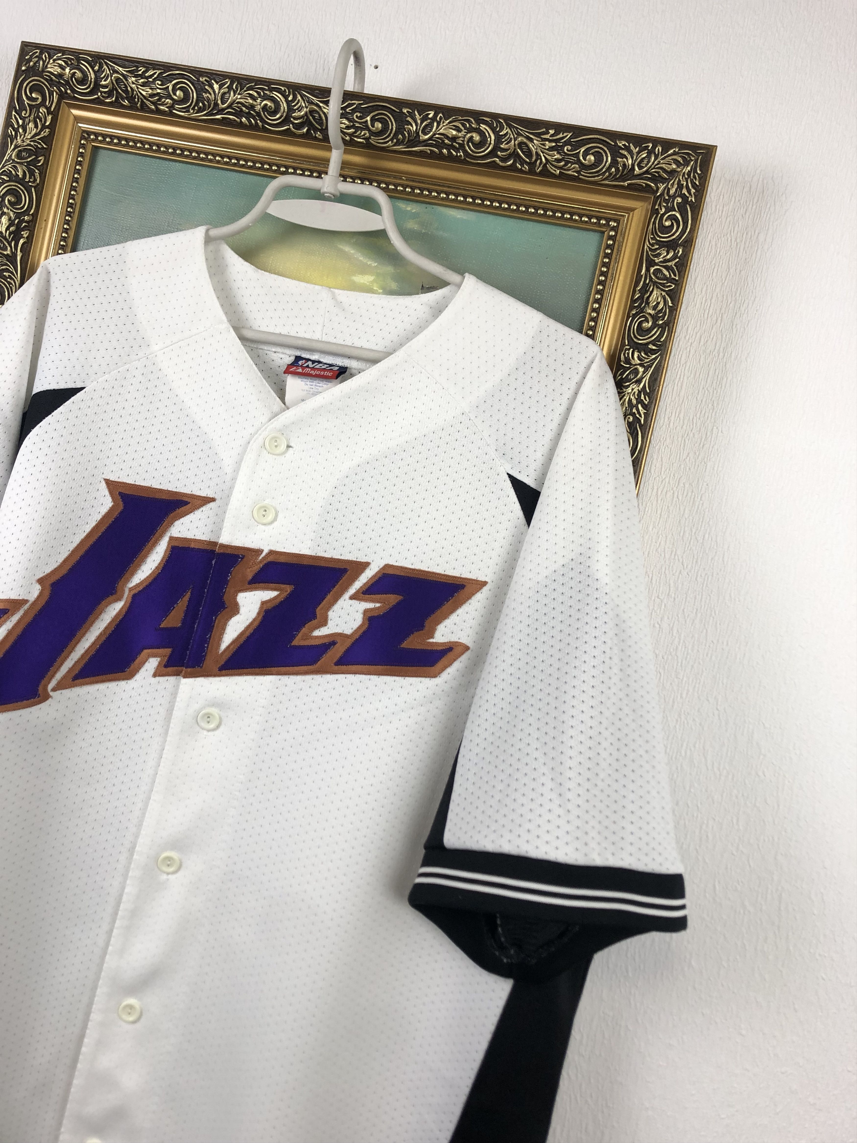 NBA × Vintage Vintage 90s Utah Jazz NBA Jersey Shirt Majestic Rare Size US XL / EU 56 / 4 - 3 Thumbnail