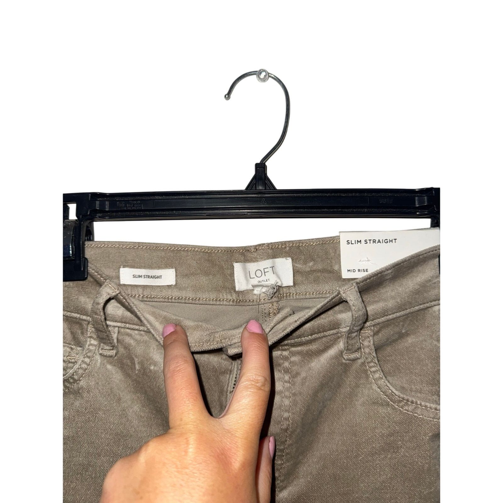 Loft Loft Slim Straight Mid Rise Corduroy Pants - Size 4 - NWT Size 27" / US 4 / IT 40 - 6 Thumbnail