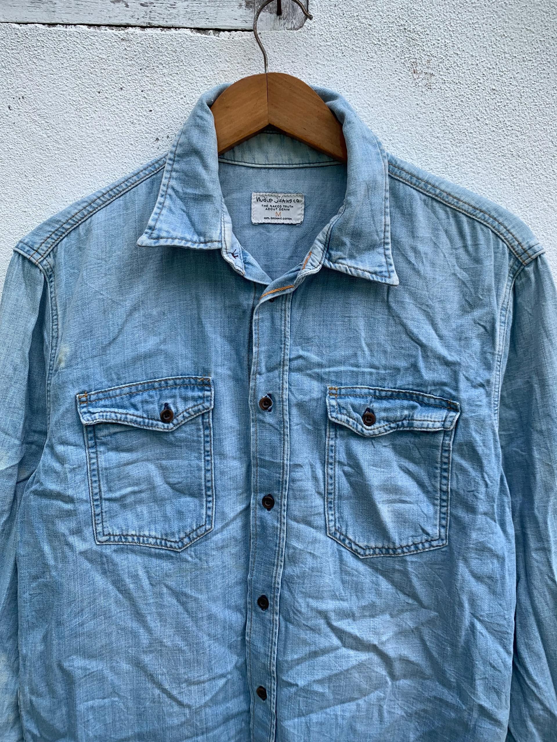 Japanese Brand Vintage Nudie Jeans Co Button Denim Shirt Size US M / EU 48-50 / 2 - 6 Thumbnail