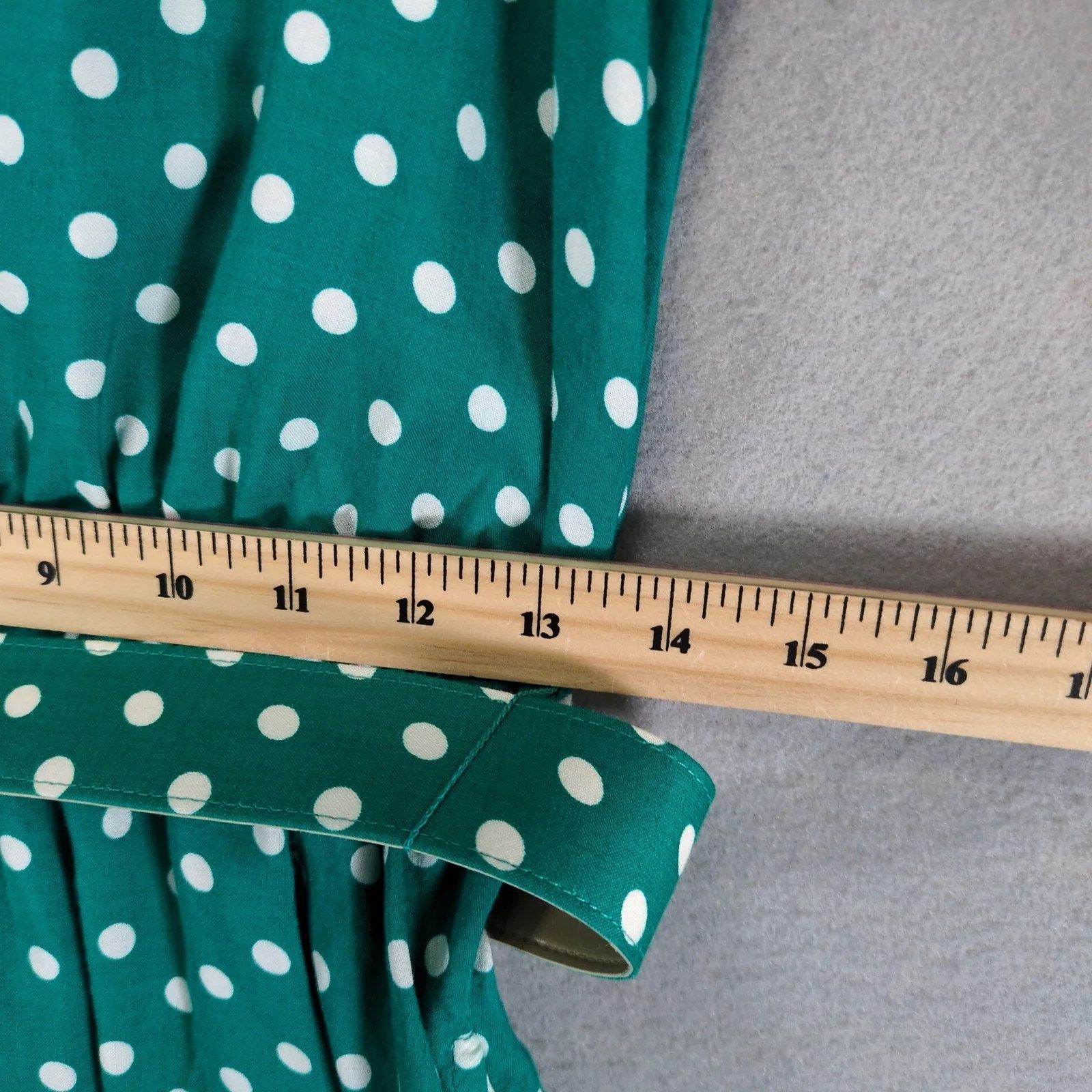 Blair Vtg Blair Boutique Green Polka Dot Midi Dress, Matching Belt Size XL / US 12-14 / IT 48-50 - 7 Thumbnail