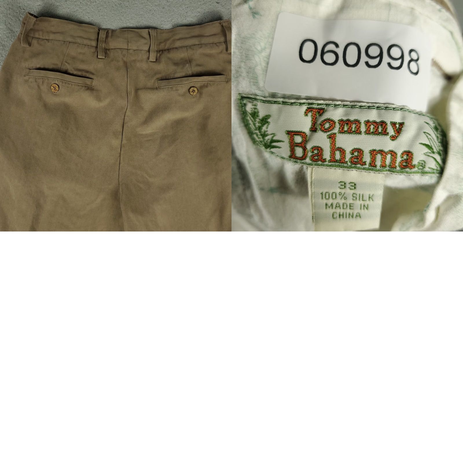 Tommy Bahama Tommy Bahama Chino Pants Mens 33x27 Brown Silk Pleated Casual Trousers Size US 33 - 8 Thumbnail
