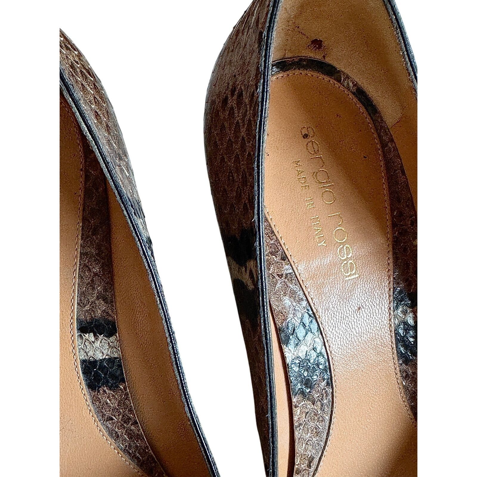 Sergio Rossi Sergio Rossi Pointed Pumps in Snakeskin Leather Size US 6.5 / IT 36.5 - 4 Thumbnail