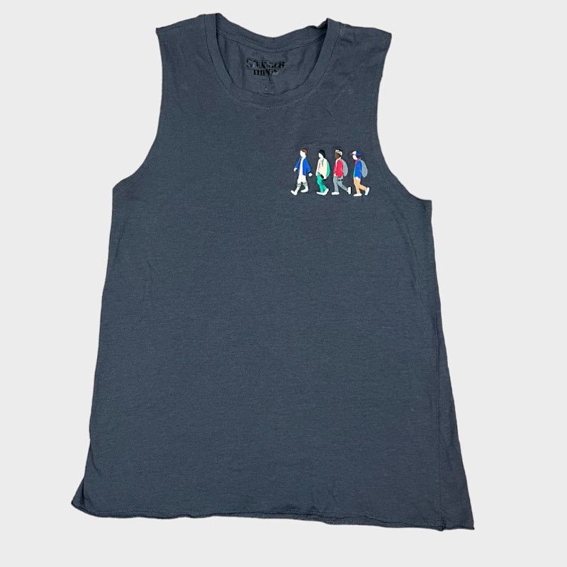 Vintage Netflix Stranger Things Embroidered Tank Top Charcoal Grey Size M / US 6-8 / IT 42-44 - 3 Thumbnail
