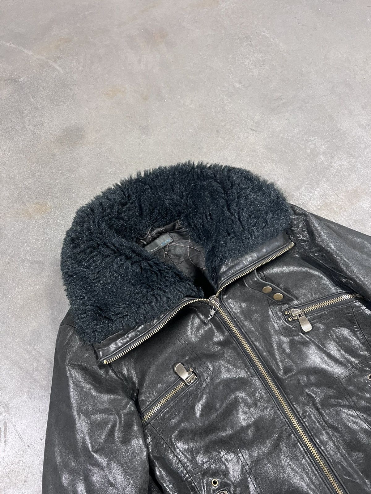 Rick Owens Real Leather Faux Fur Collar Japanese Style Jacket Size M / US 6-8 / IT 42-44 - 5 Thumbnail