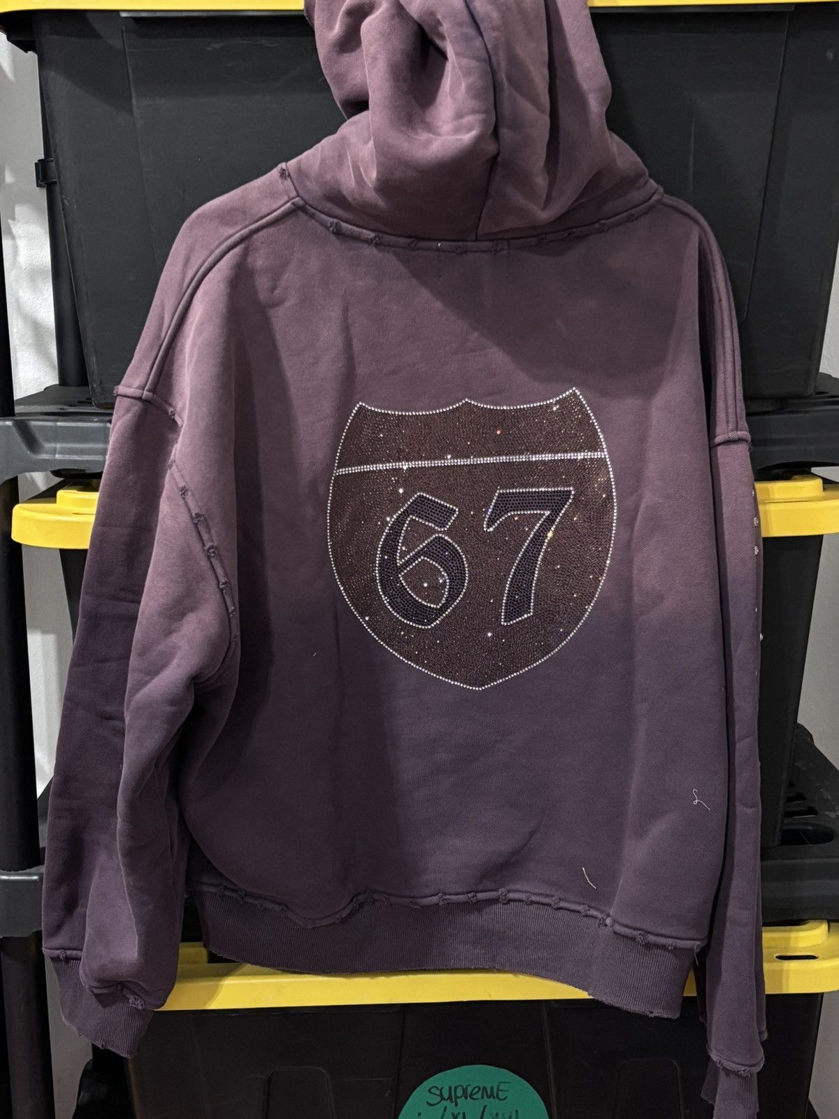 Designer SSBD CHRIST SAVES PURPLE DYE HOODIE Size US XL / EU 56 / 4 - 6 Thumbnail