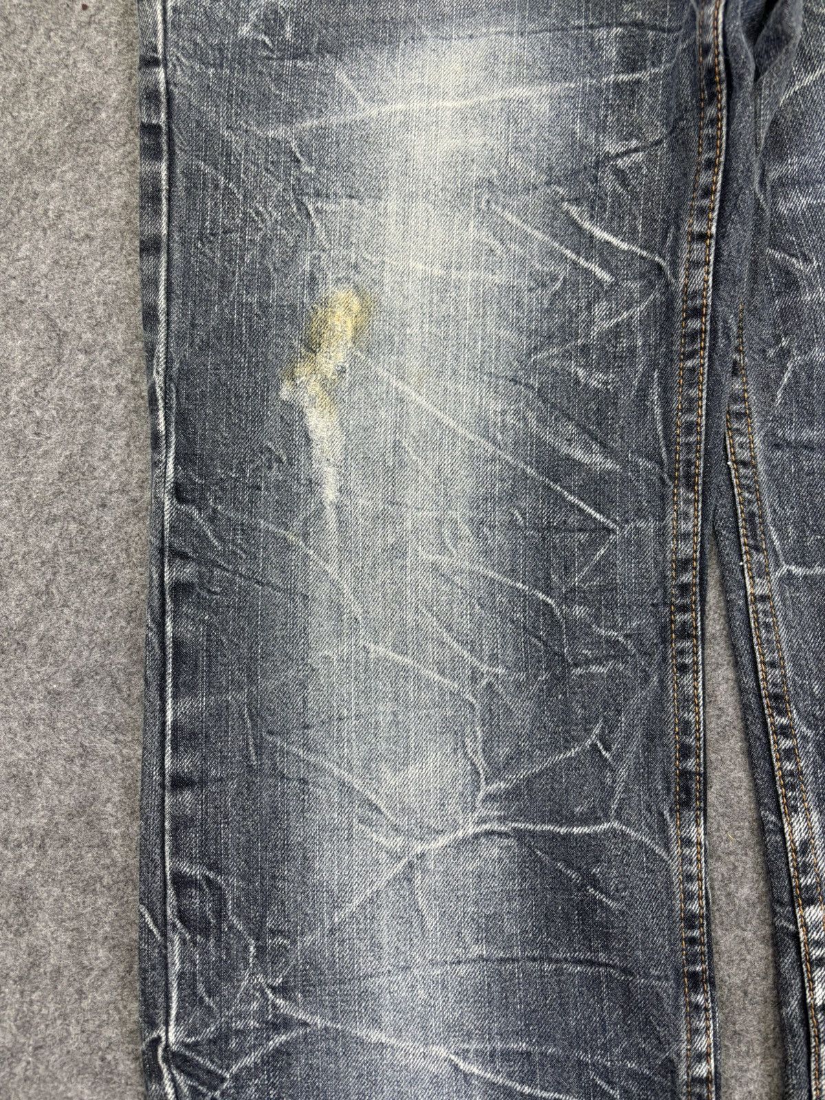 Japanese Brand 🔥DOUBLE WAIST🔥NYLAUS JEANS Thunder Fades Punk Denim F894 Size US 31 - 5 Thumbnail