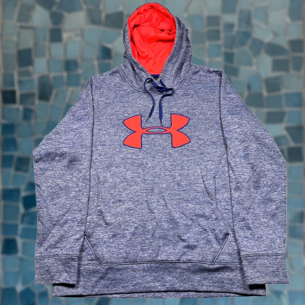 Under Armour VINTAGE Hoodie Under Armour Pink Lavender Pullover Large Womens Regular Sleeve Long Solid 100% Polyester Logo Embroidered Size L / US 10 / IT 46 - 1 Thumbnail