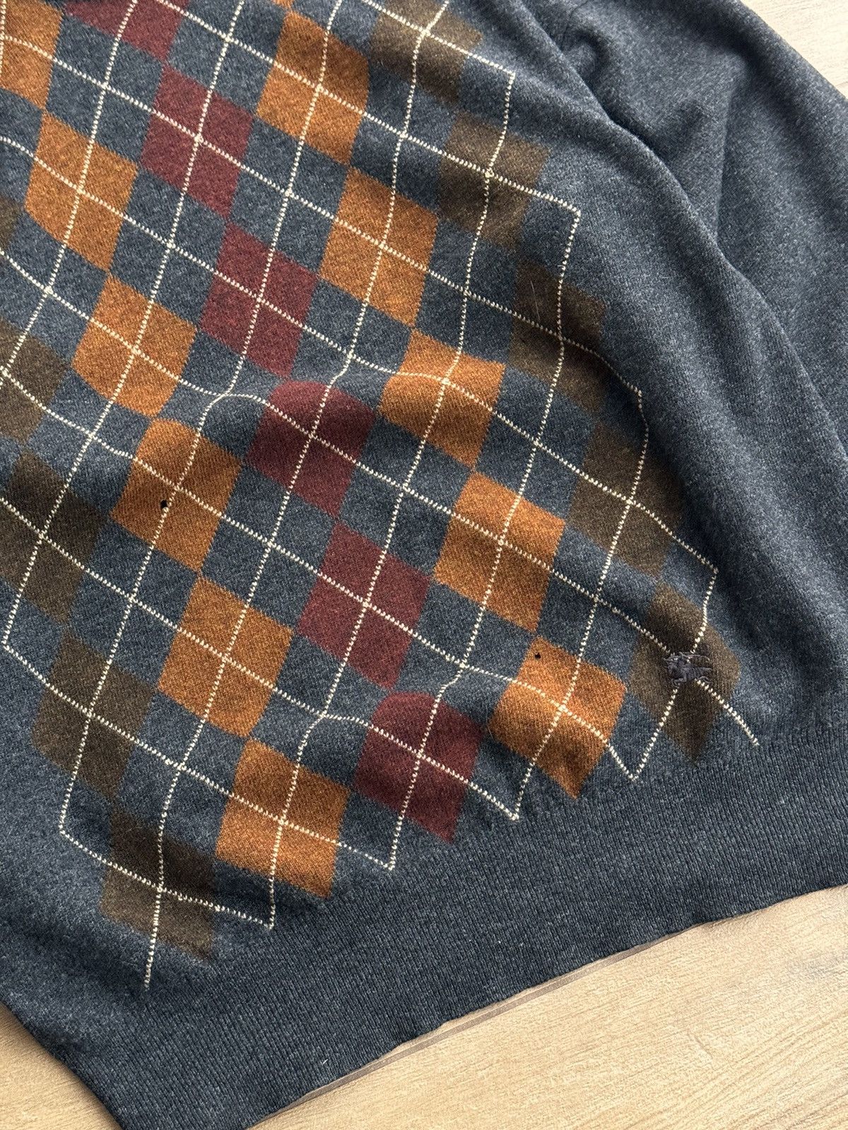 Burberry × Vintage Vintage Burberrys Geelong Lambswool Brown Sweater Size US L / EU 52-54 / 3 - 3 Thumbnail