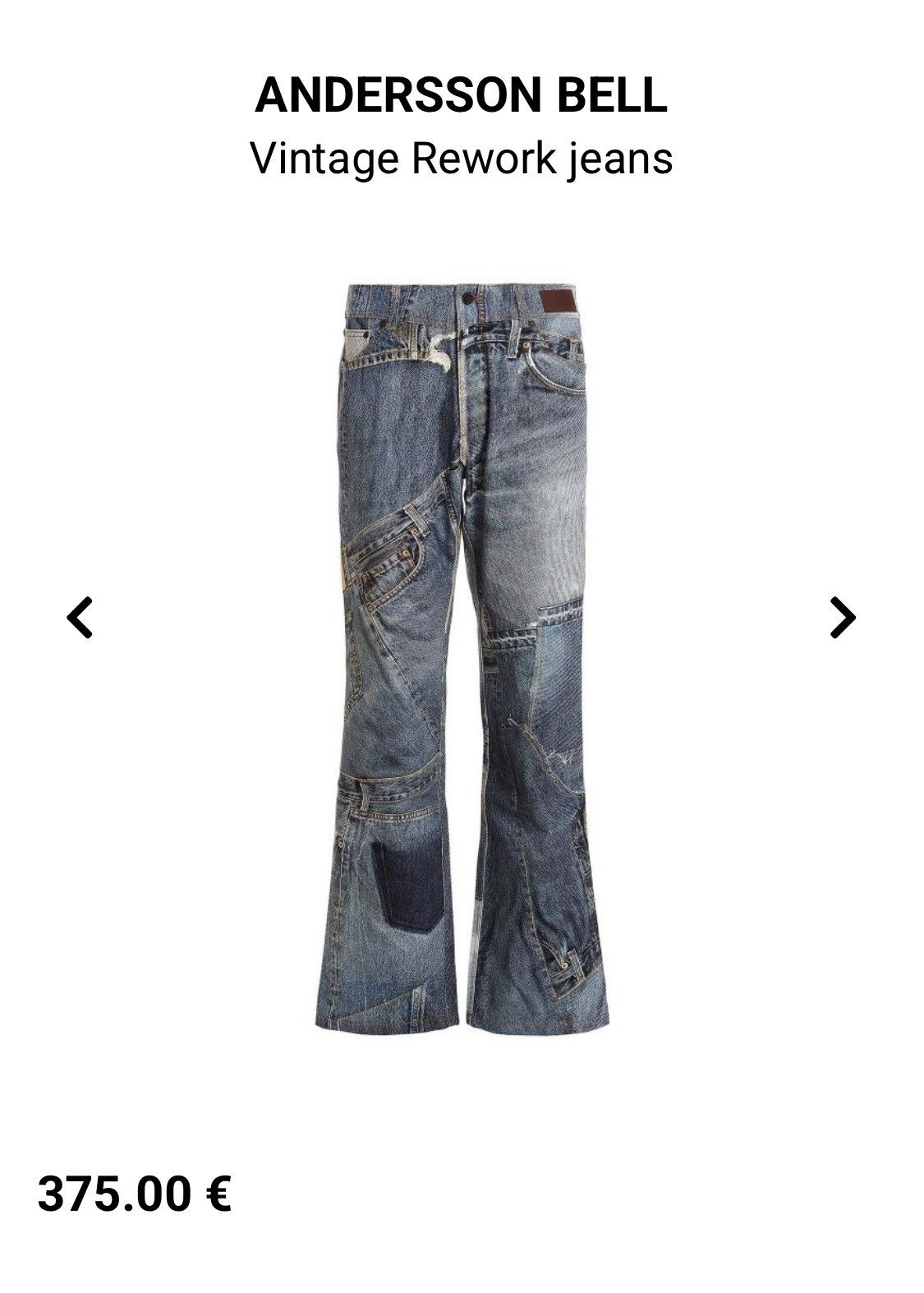 Andersson Bell $459 TROMPE L’OEIL PRINTED DENIM JEANS FLARED LEG BOOT CUT Size US 36 / EU 52 - 9 Thumbnail