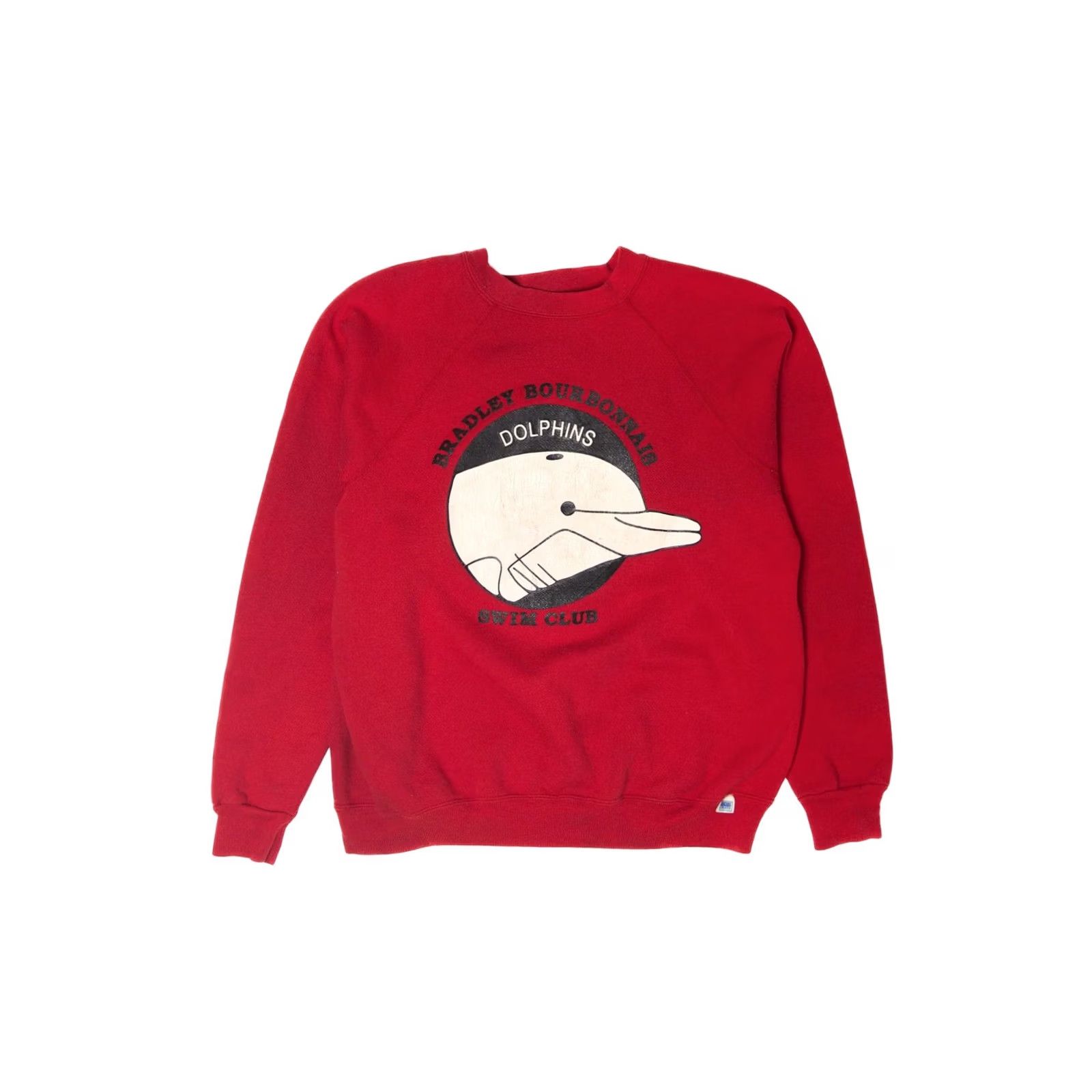 Vintage VINTAGE Discus Athletic Bradley Bourbonnais Dolphins Swim Club Sweatshirt 1990s Red Medium Sweatshirt Mens Size US M / EU 48-50 / 2 - 2 Thumbnail