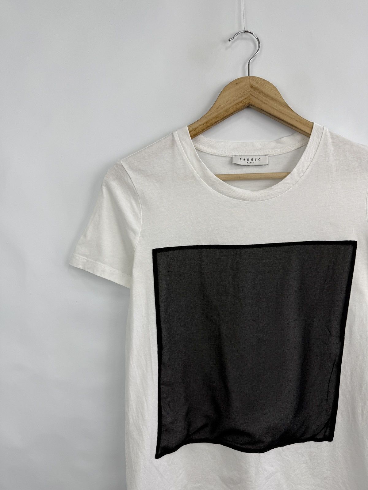 Sandro 🇫🇷 Sandro Paris Luxury Woman T-Shirt Black Square Logo Size M / US 6-8 / IT 42-44 - 2 Thumbnail