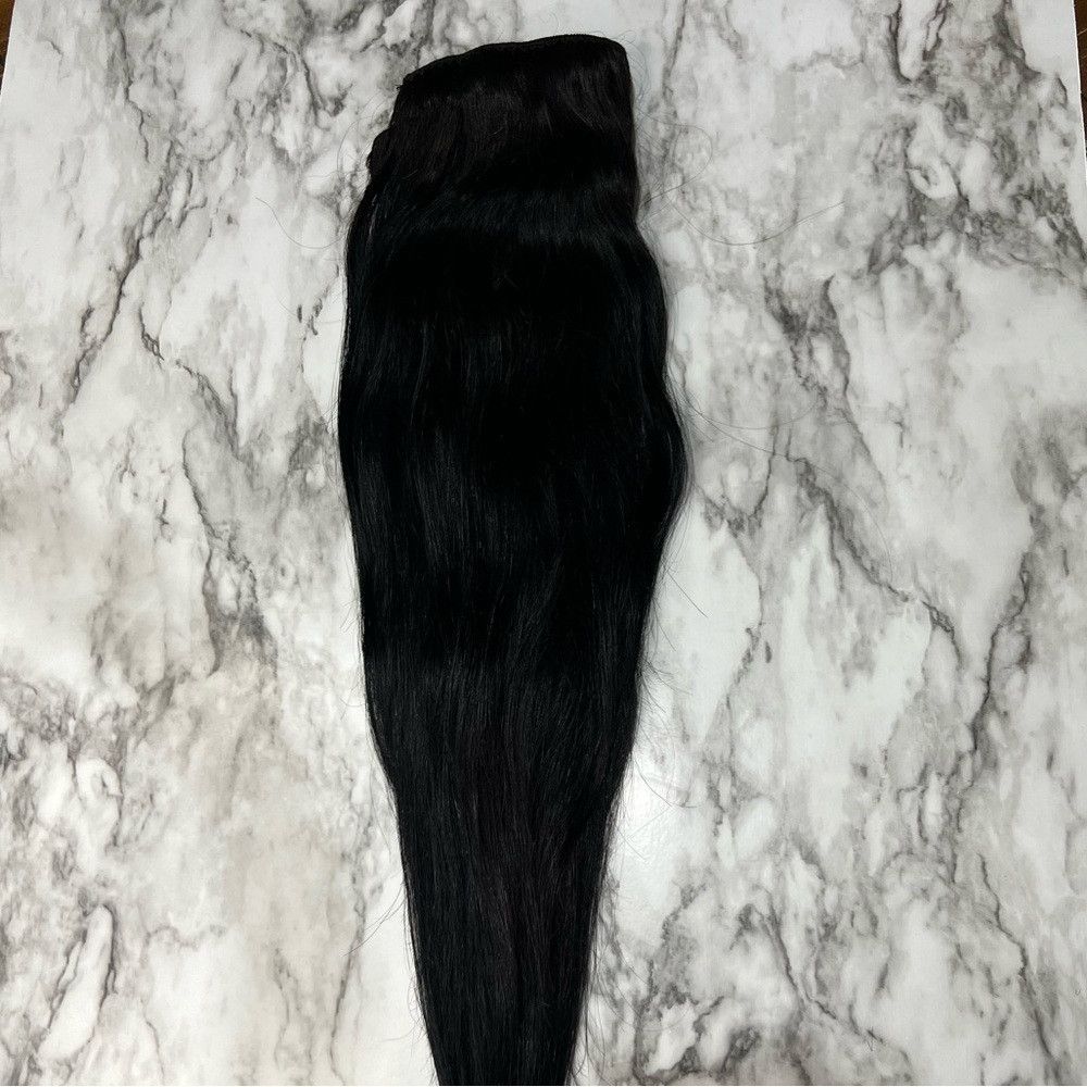 Other Clip in 100% Human hair Black hair Extensions 18 Inch Size ONE SIZE - 5 Thumbnail