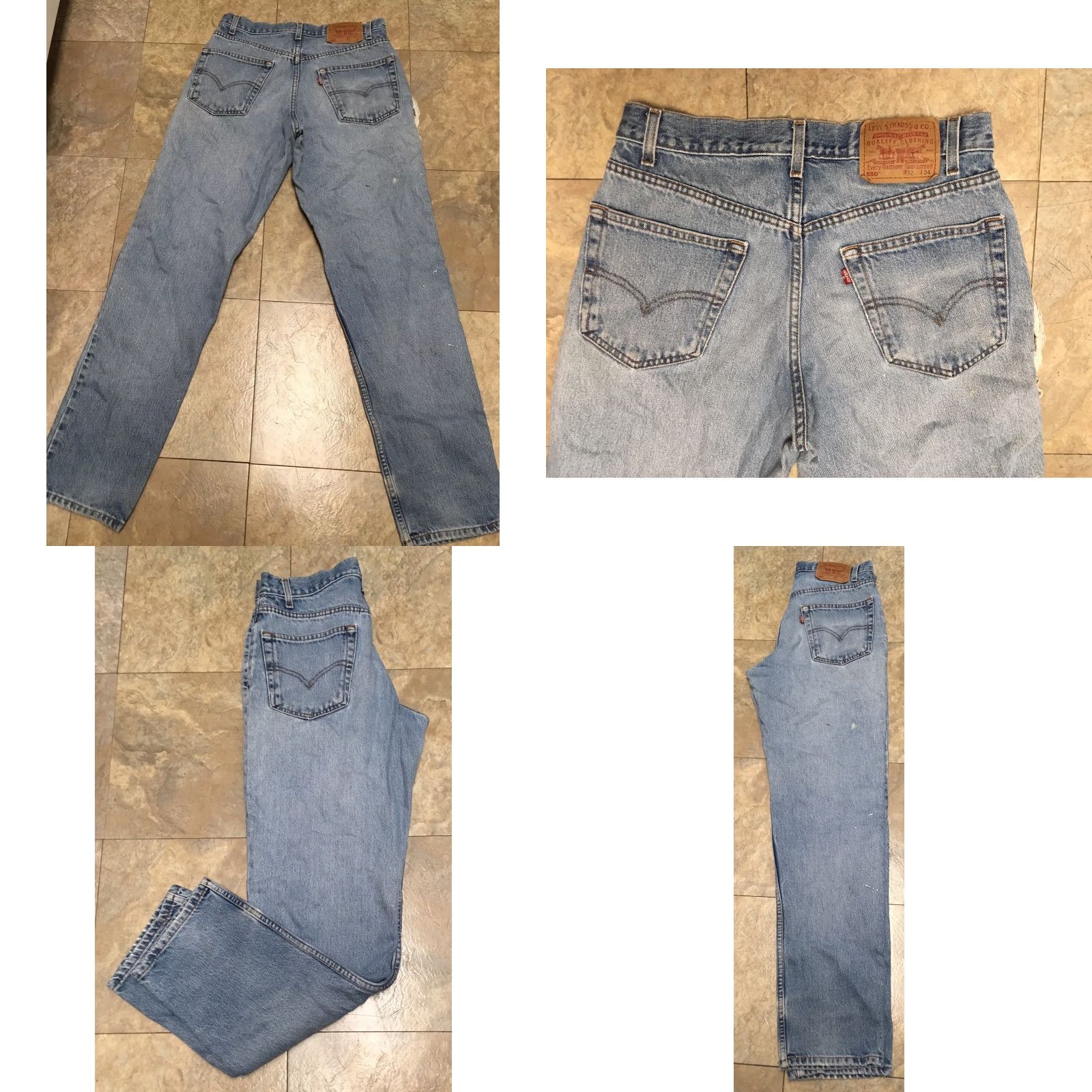 Levi's VINTAGE Levi's 550 Relaxed Fit Jeans 32 34 Distressed From Wear Destroyed Mens Jeans 5-Pocket Blue Denim Regular Inseam 34 Size US 32 / EU 48 - 8 Thumbnail