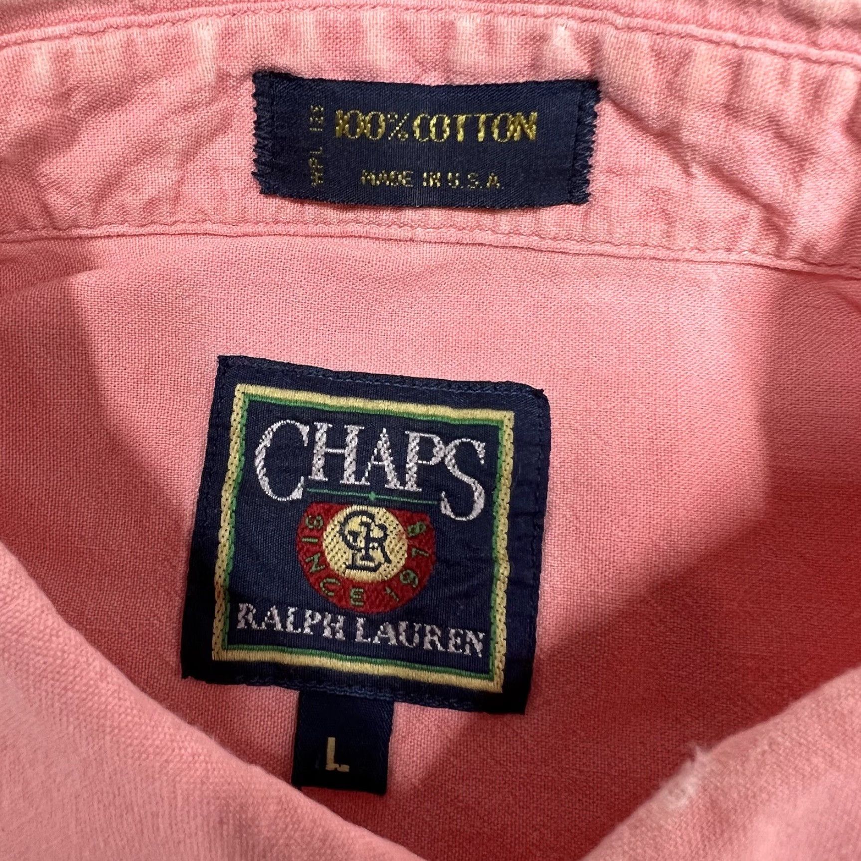Chaps VINTAGE Chaps Ralph Lauren Mens Large Button-Down Short Sleeve Shirt USA Made Shirt Regular Pink/White Plaid Button-Up Casual Workwear Mens Size US L / EU 52-54 / 3 - 5 Thumbnail