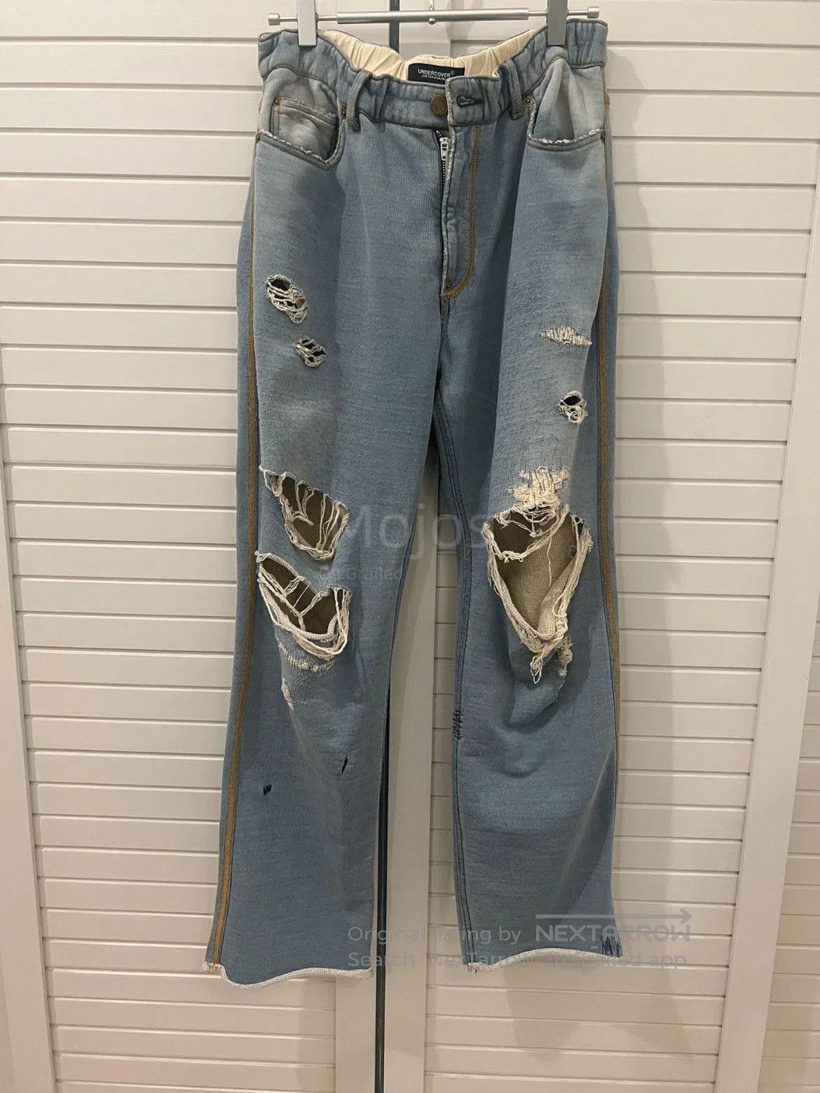 Undercover Sz 1 Undercover Denim Print Distressed Sweatpants. Size US 30 / EU 46 - 1 Thumbnail