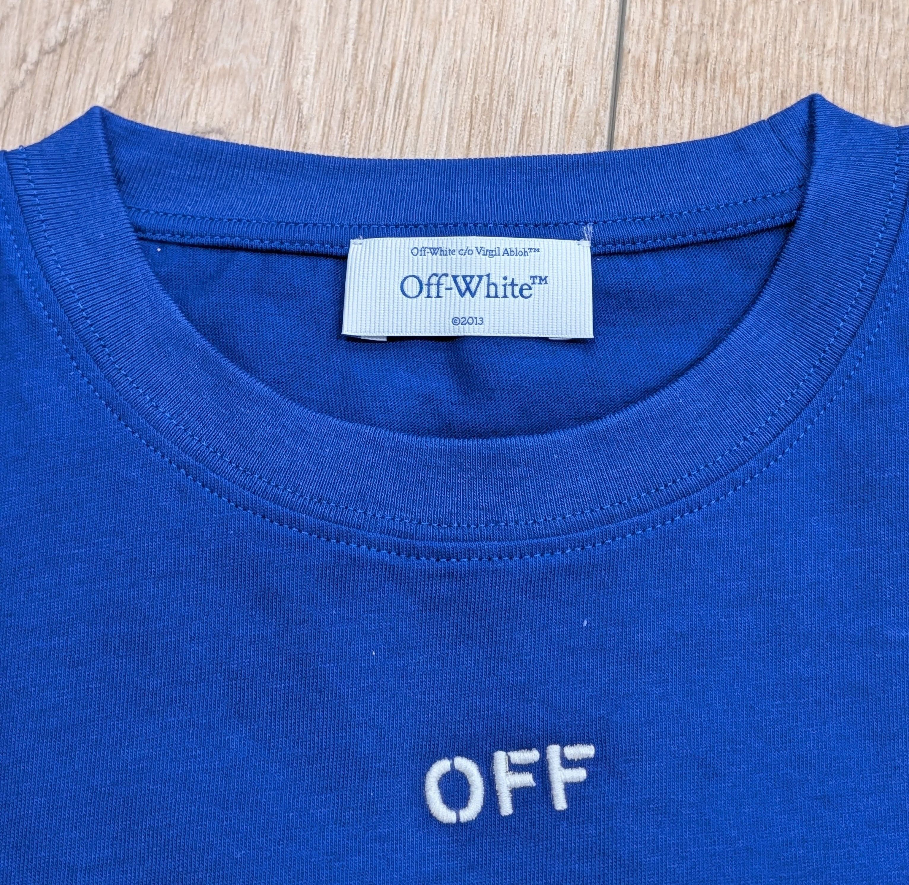 Off-White Off-White Slim Fit Logo Cotton T-Shirt Dark Blue Small Size US S / EU 44-46 / 1 - 12 Thumbnail