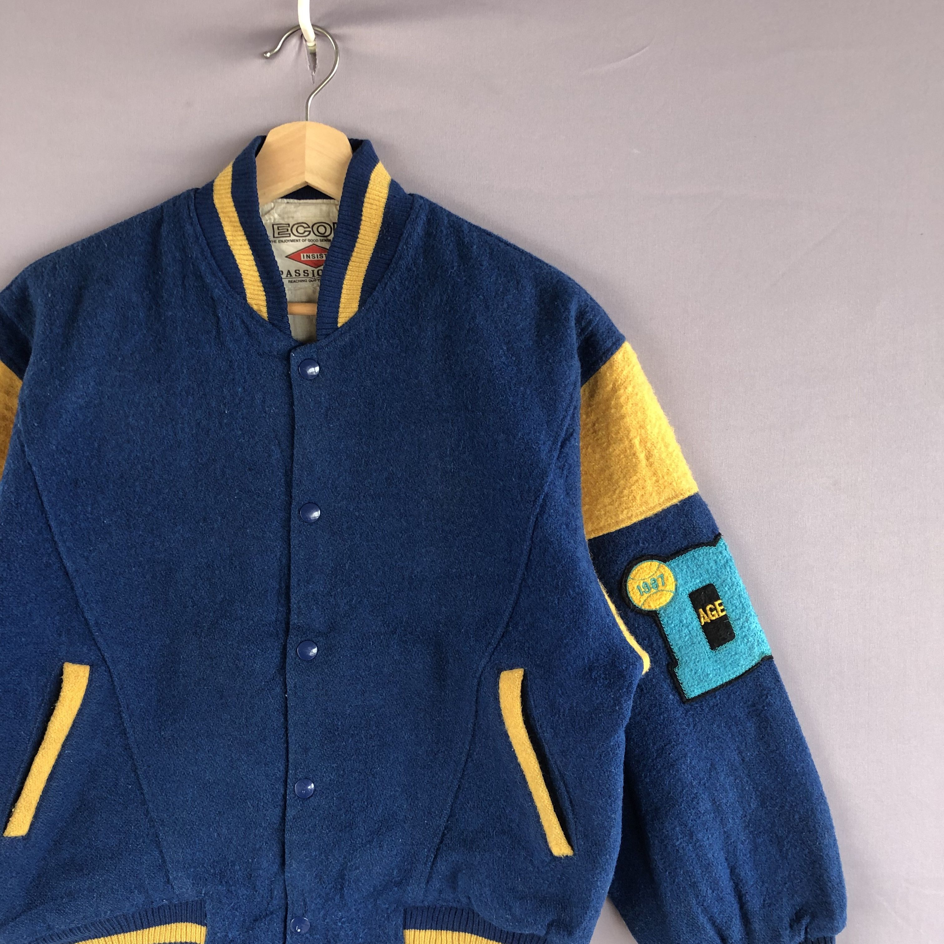 Japanese Brand Vintage Performance in America Varsity Wool Bomber Jacket Size US M / EU 48-50 / 2 - 5 Thumbnail