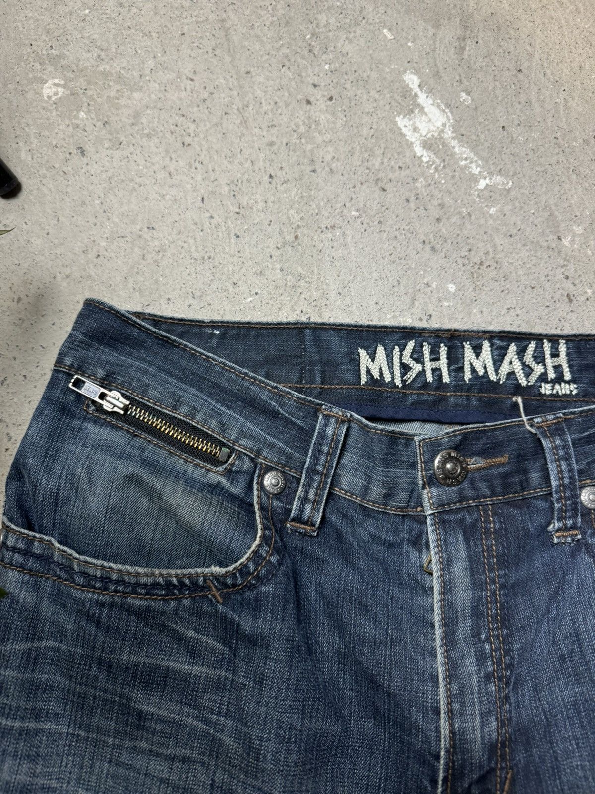 Japanese Brand × Vintage Vintage Y2K Mish Mash Denim Baggy Evis Style Pocket Pants Size US 34 / EU 50 - 4 Thumbnail