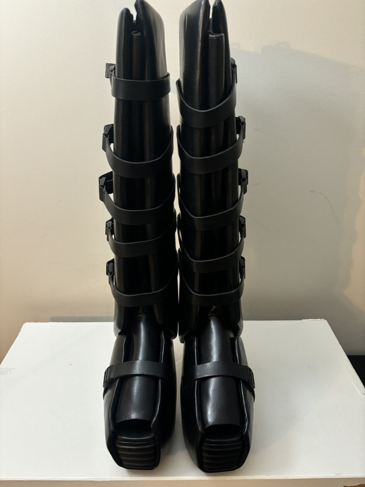 Rick Owens Rick Owens Microstrap Splint Kiss Heeled Leather Boots Black Size US 8 / EU 41 - 2 Thumbnail